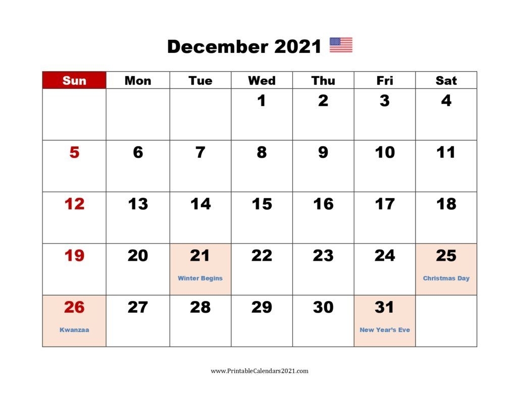 Collect December Christmas Calendar Printable 2021