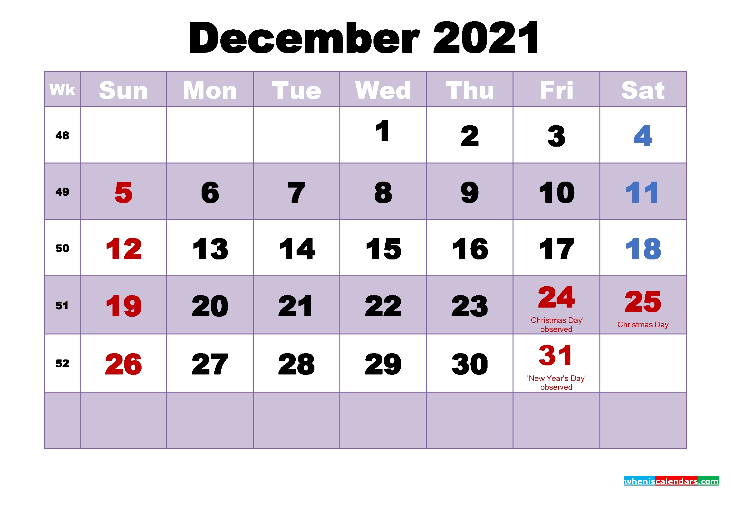 Collect December Christmas Calendar Printable 2021