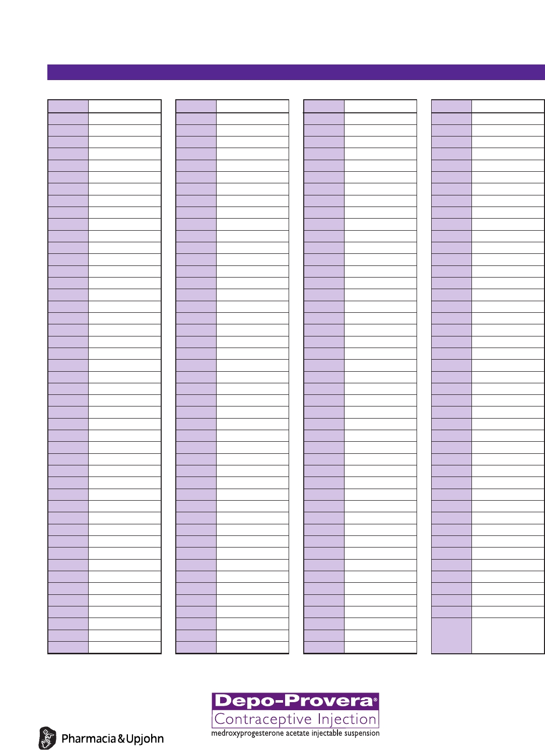 Collect Depo Shot Schedule