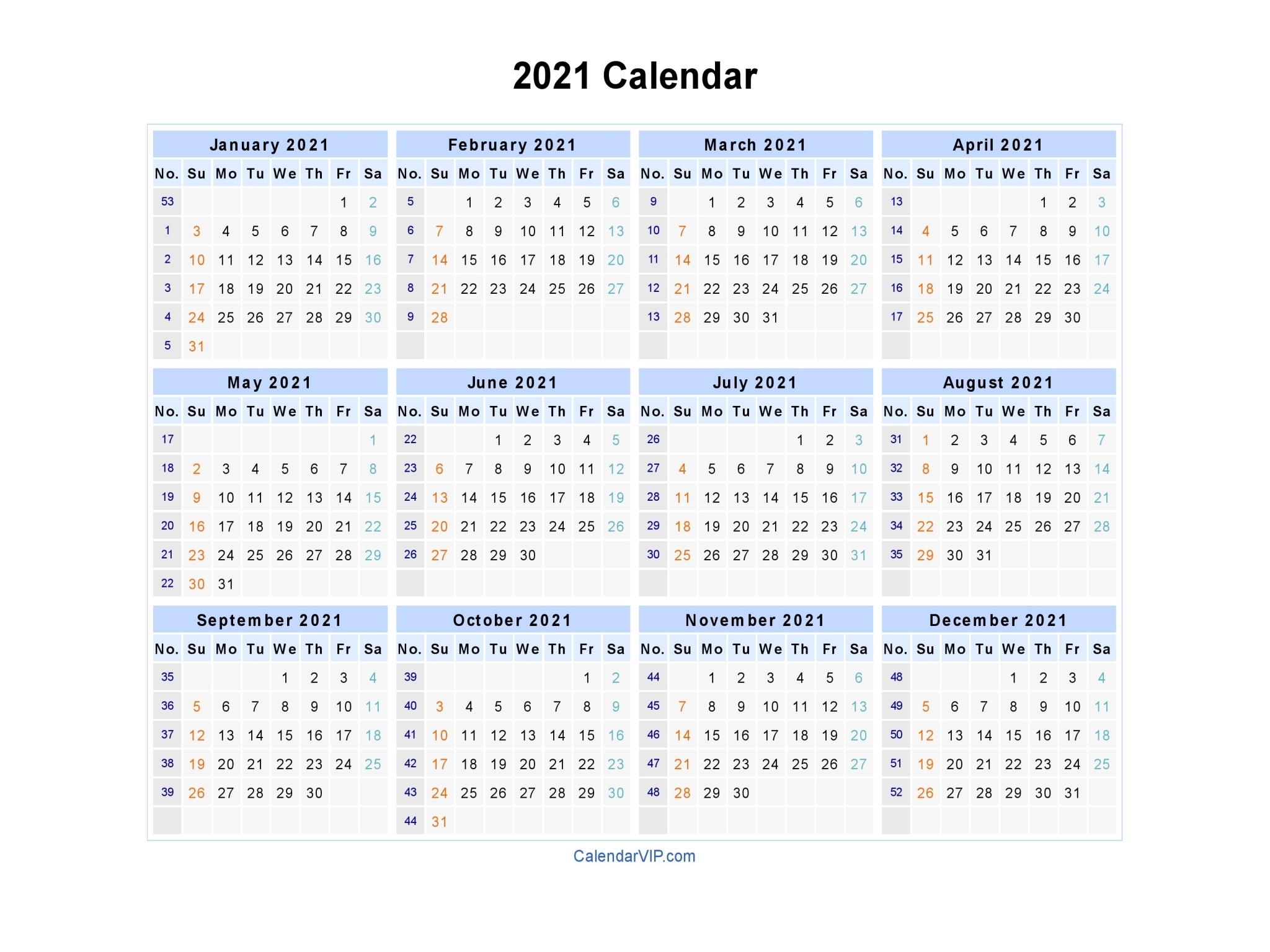 Collect Excel Calendar With Weeks 2021