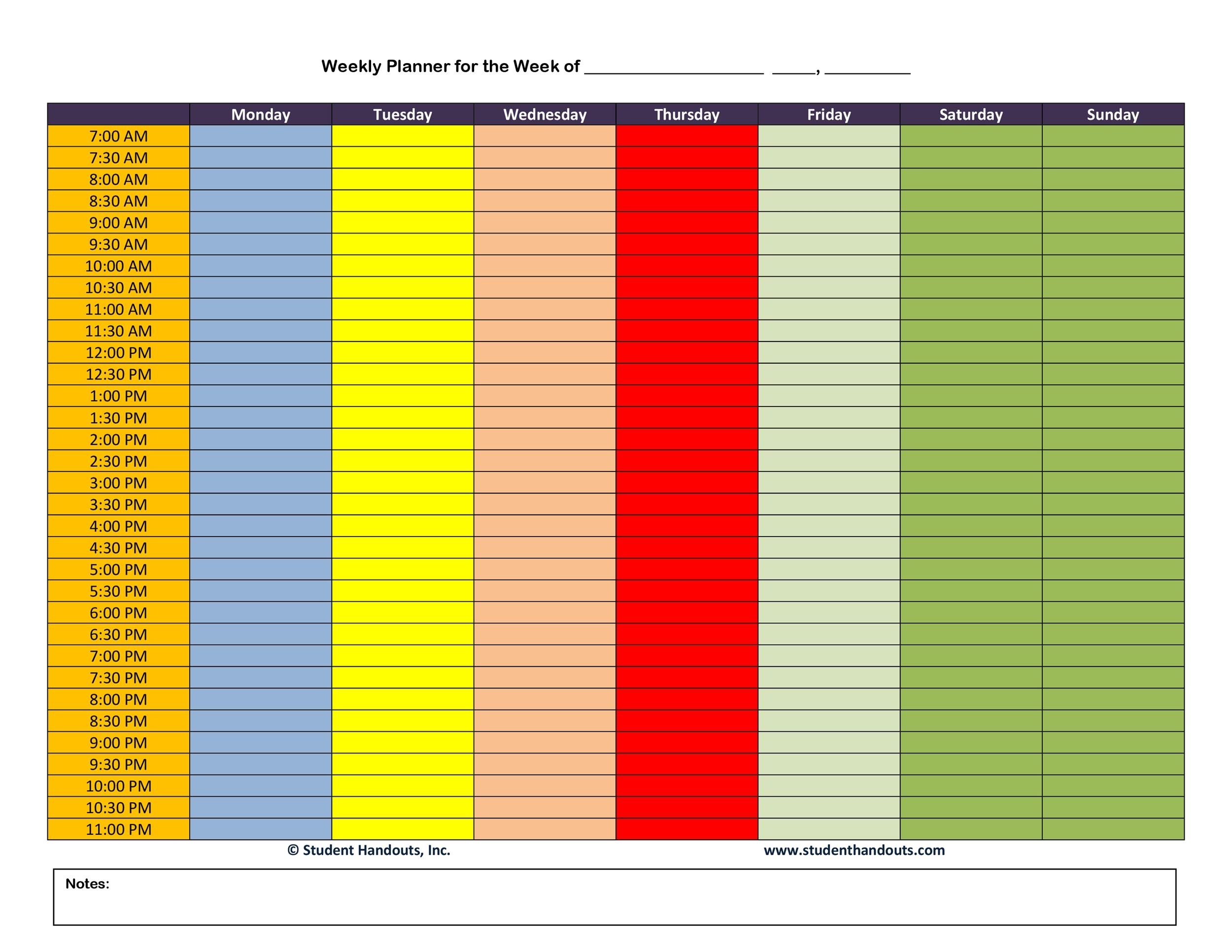 Collect Excel Weekly Calendar Monday With 15 Min Increments