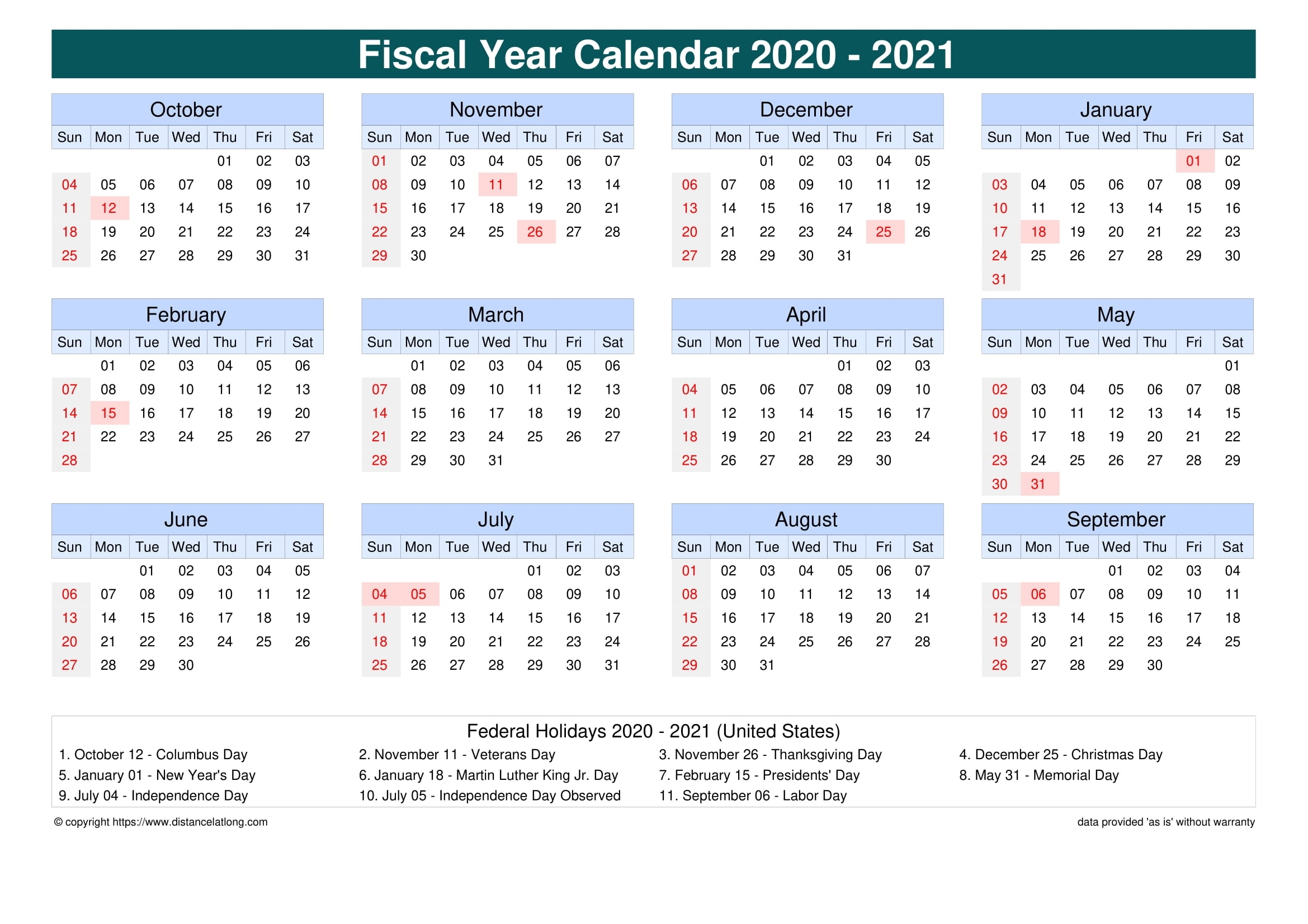 Collect Fiscal Calendar 2021 2021
