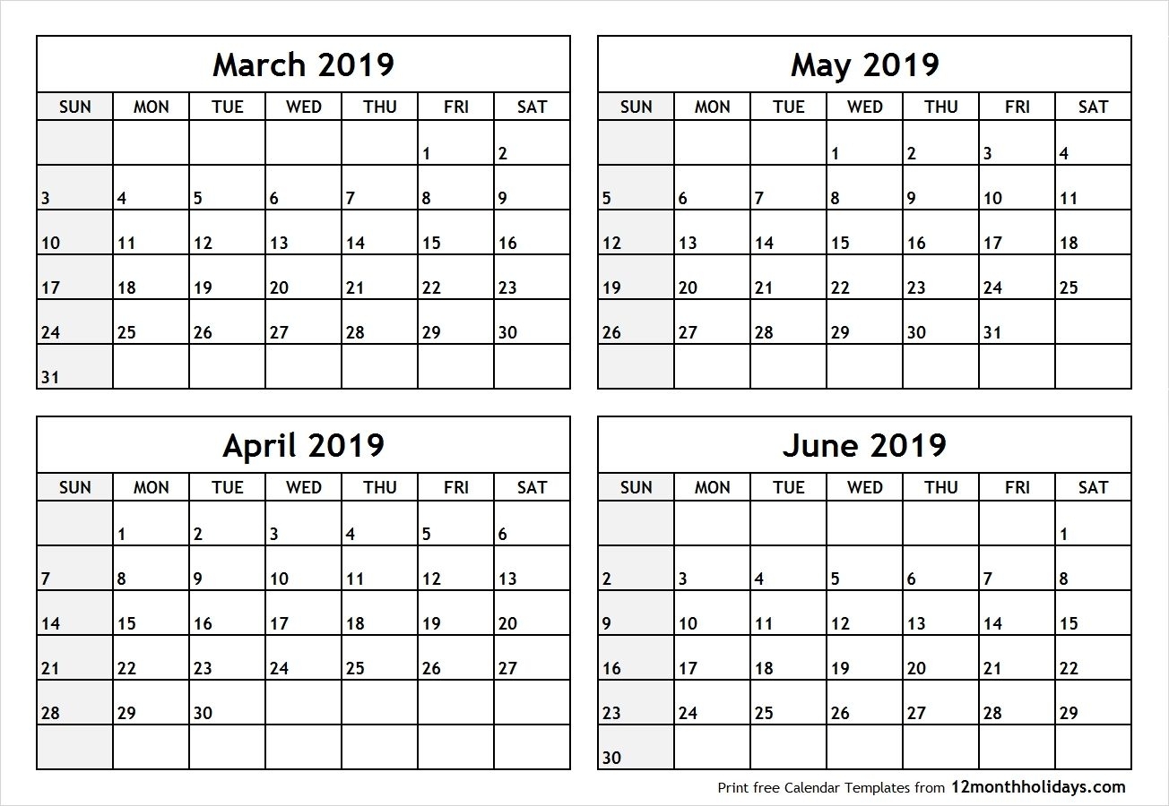Collect Four Month Calendar Template Word