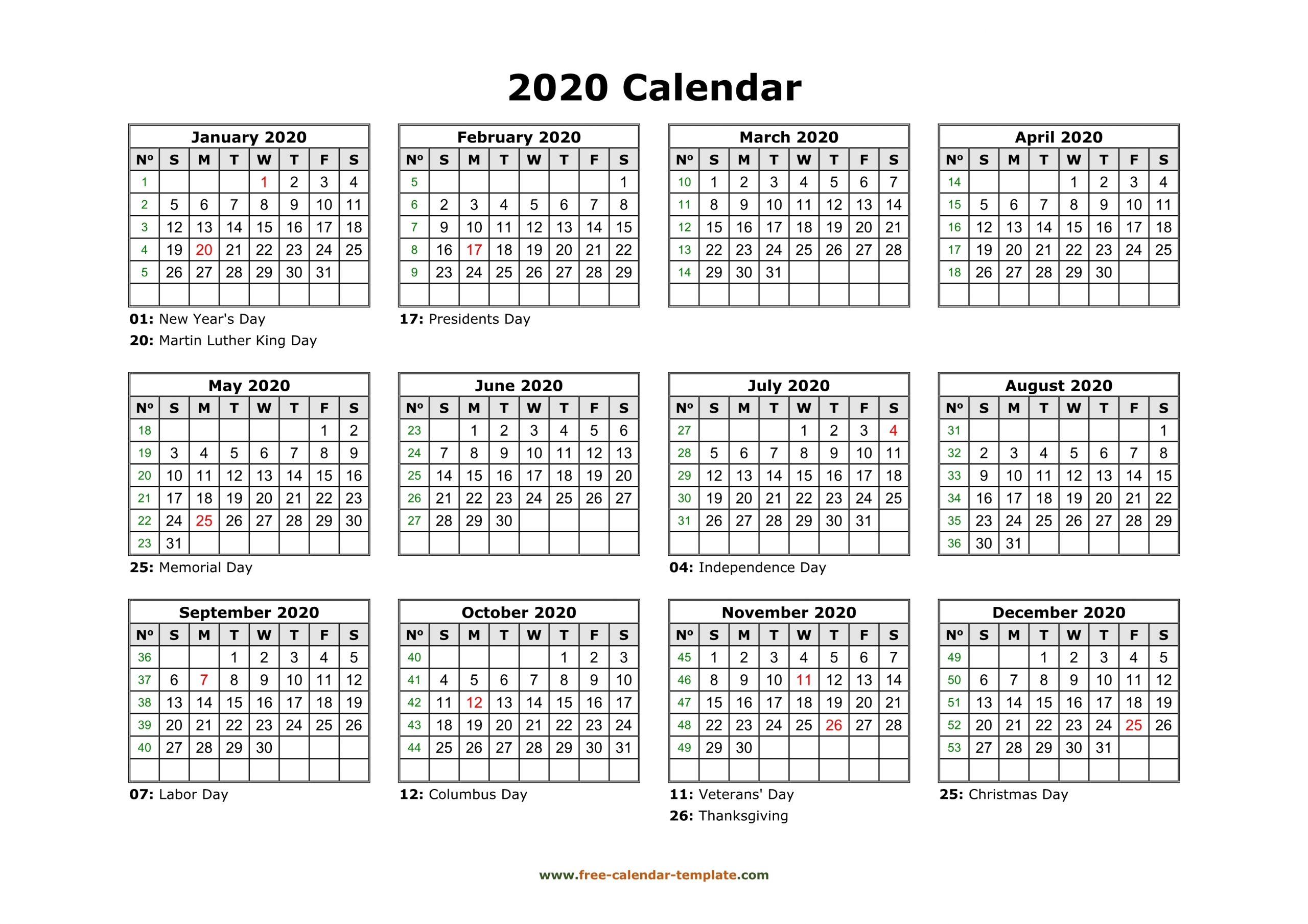 Collect Free Calendar Templates Printable