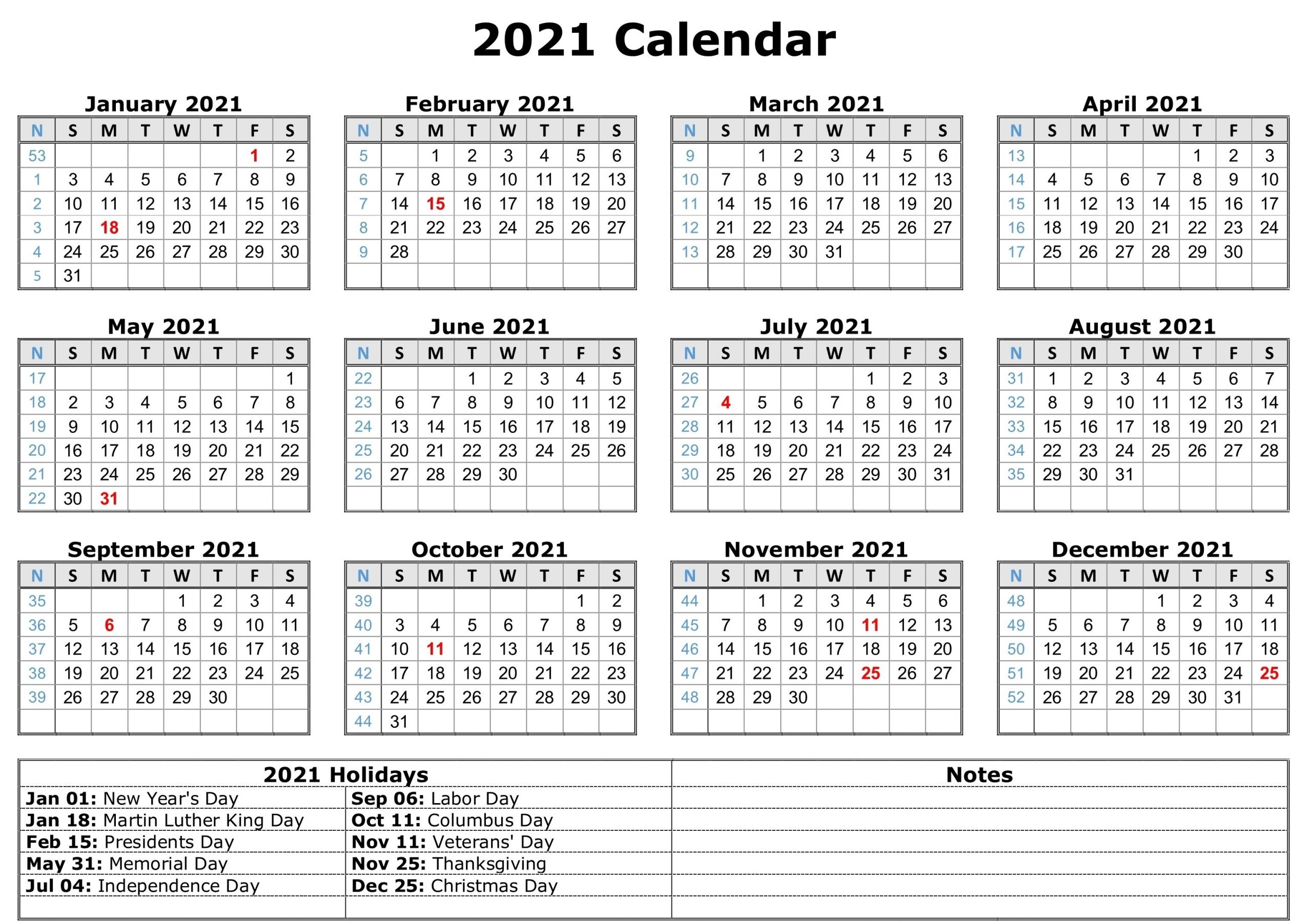 Collect Free Print 2021 Calendars Without Downloading