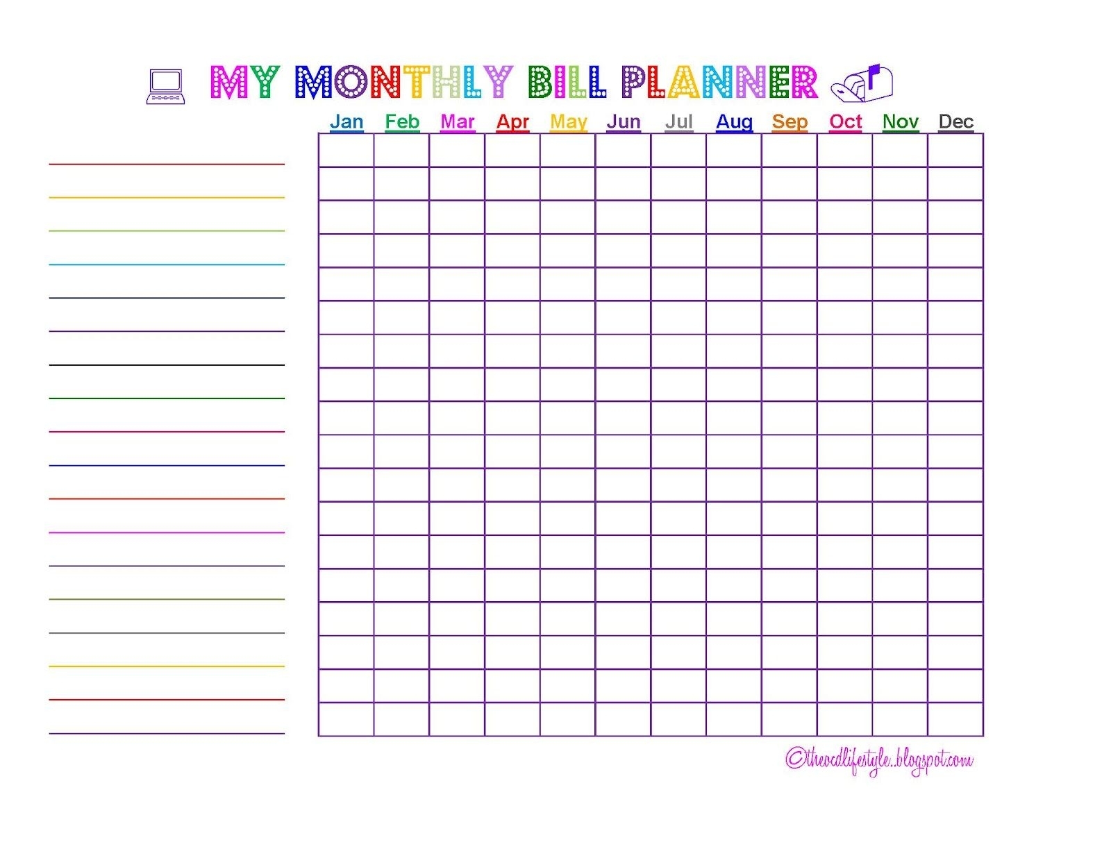 Free Printable Bill Payment Chart Best Calendar Example