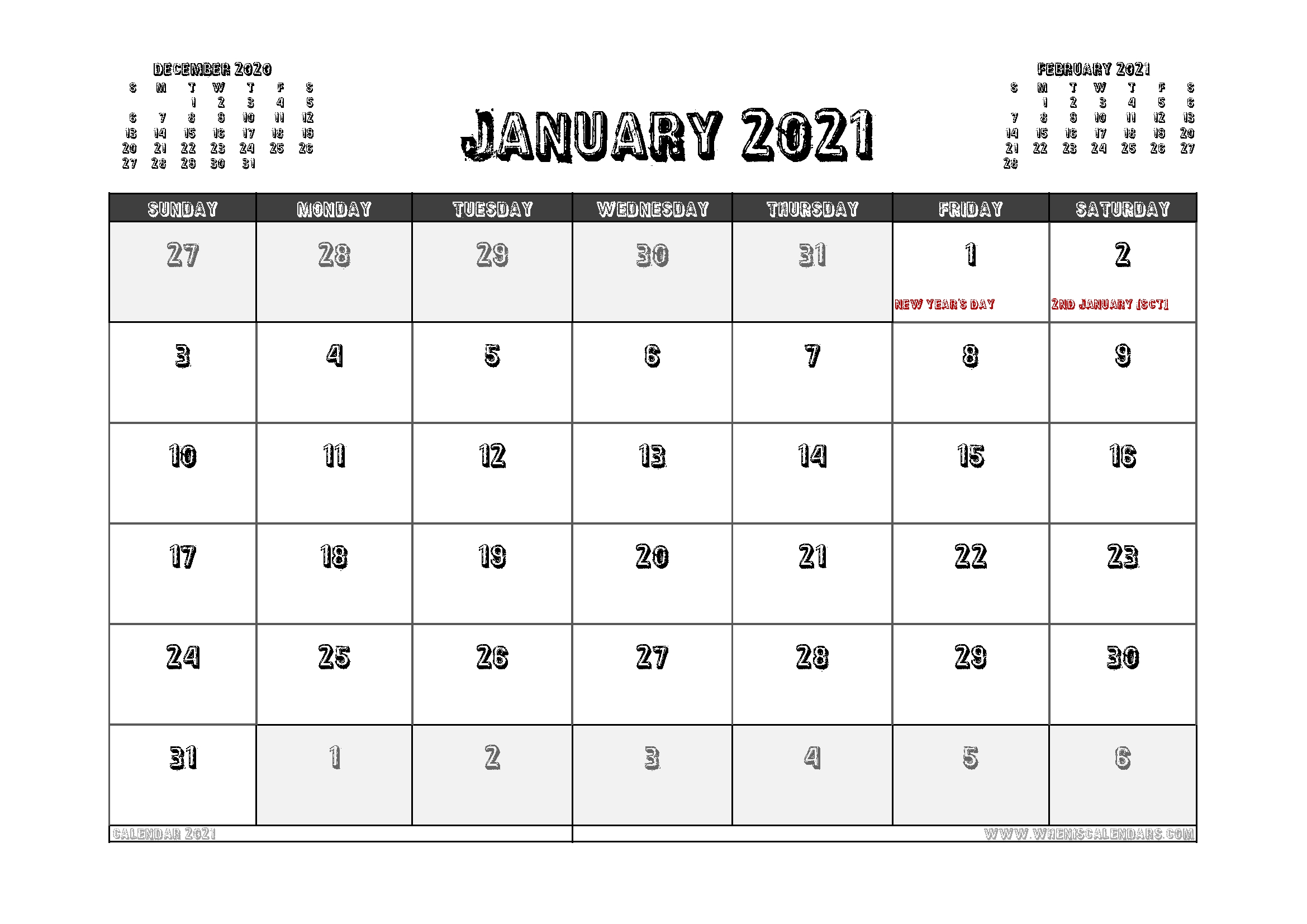 Collect Free Printable Calendar 2021 Australia