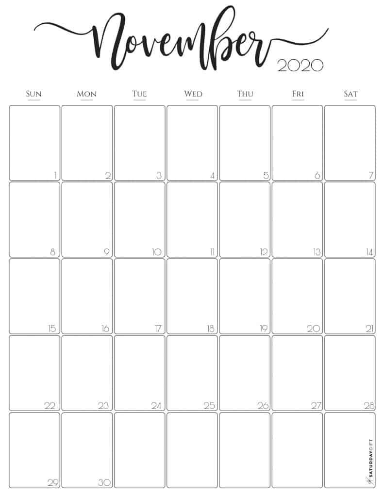 Collect Free Printable Calendar November Daily 2021 Monthly With Space To Write