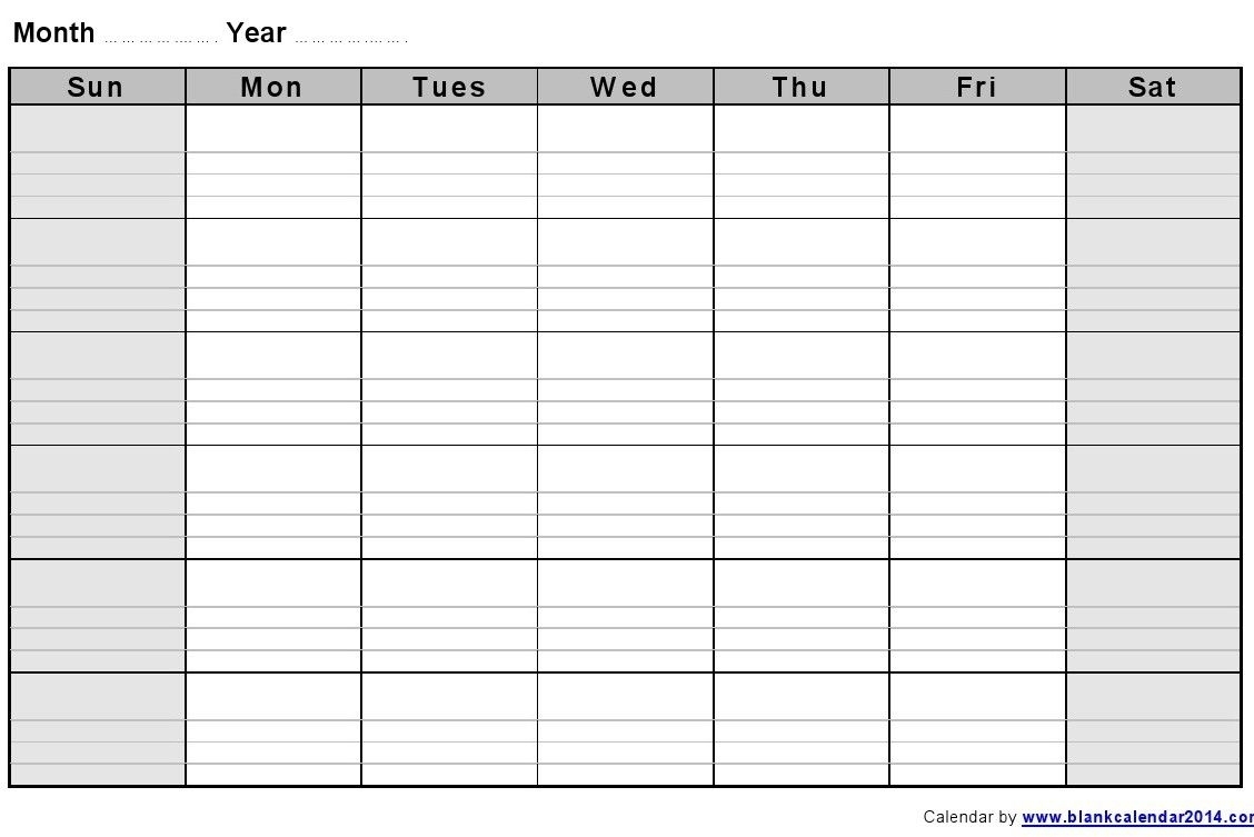 Collect Free Printable Monthly Calendar With Lines