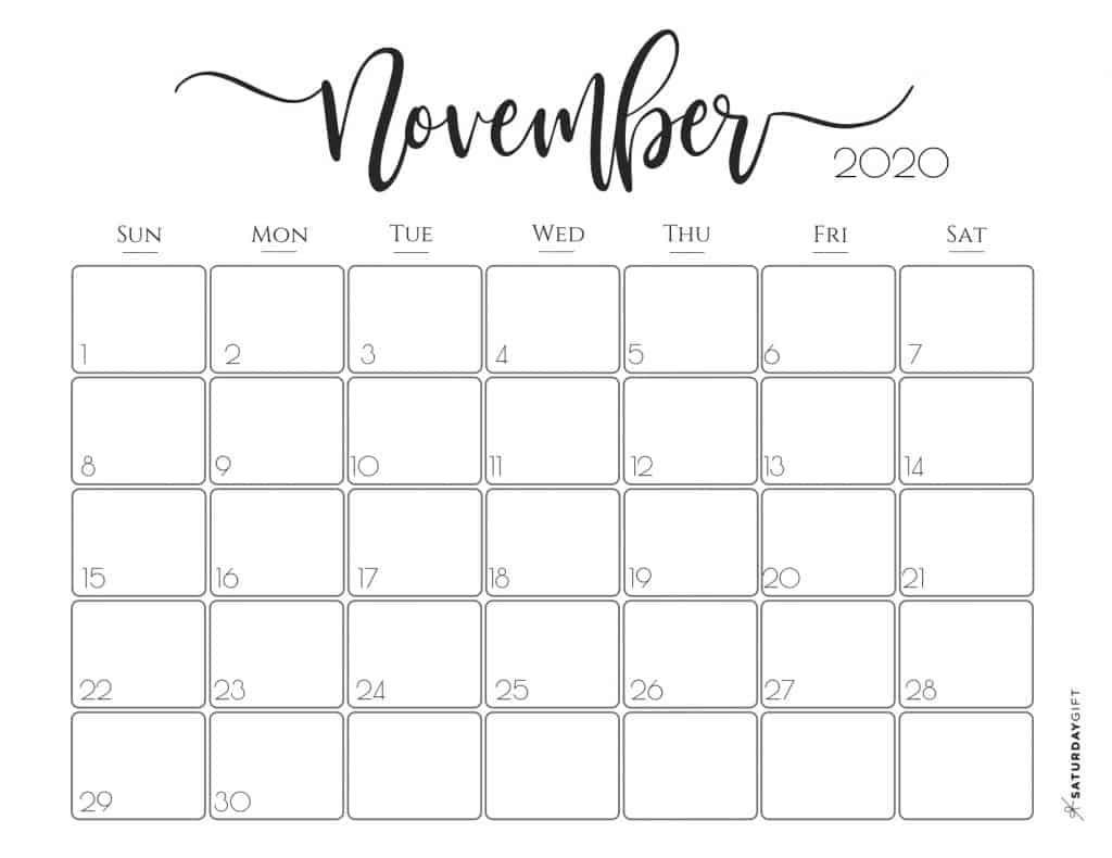 Collect Free Printable November Calendar