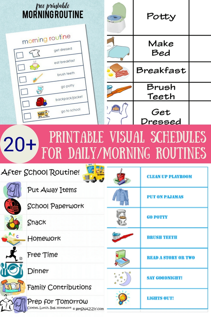 Collect Free Printable Picture Schedules For Children