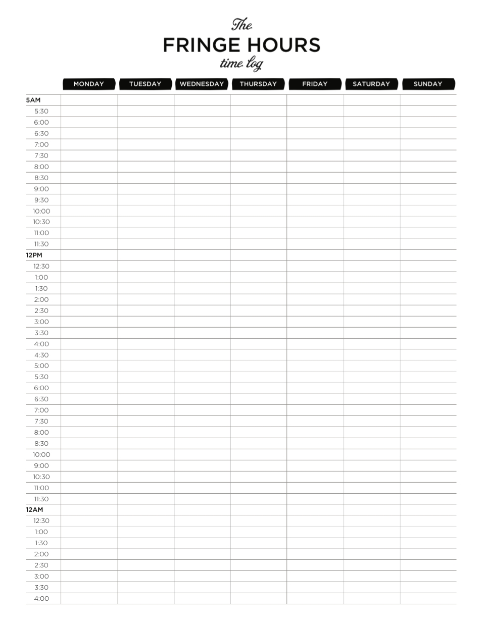 Collect Free Printable Weekly Appointment Planner Two Every 15 Minutes
