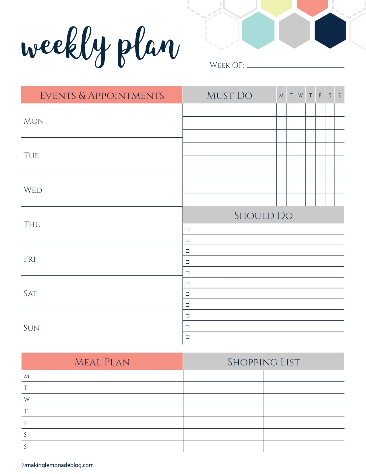 Collect Free Printable Weekly Schedule Template