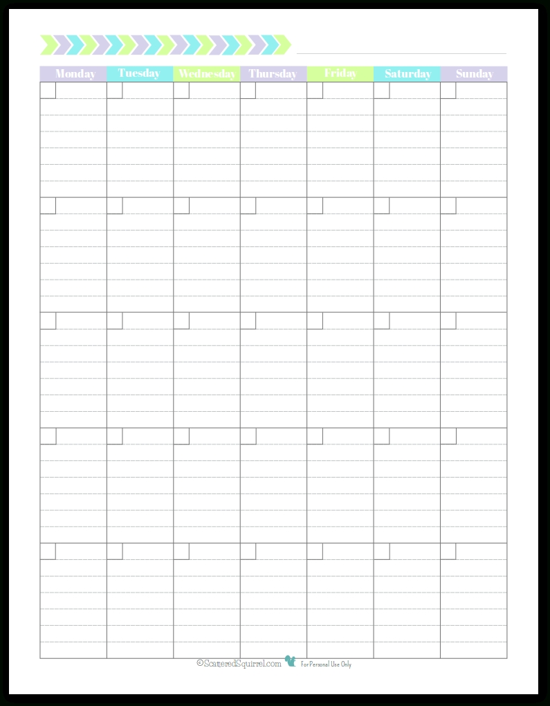 Collect Full Size Blank Printable Calendar