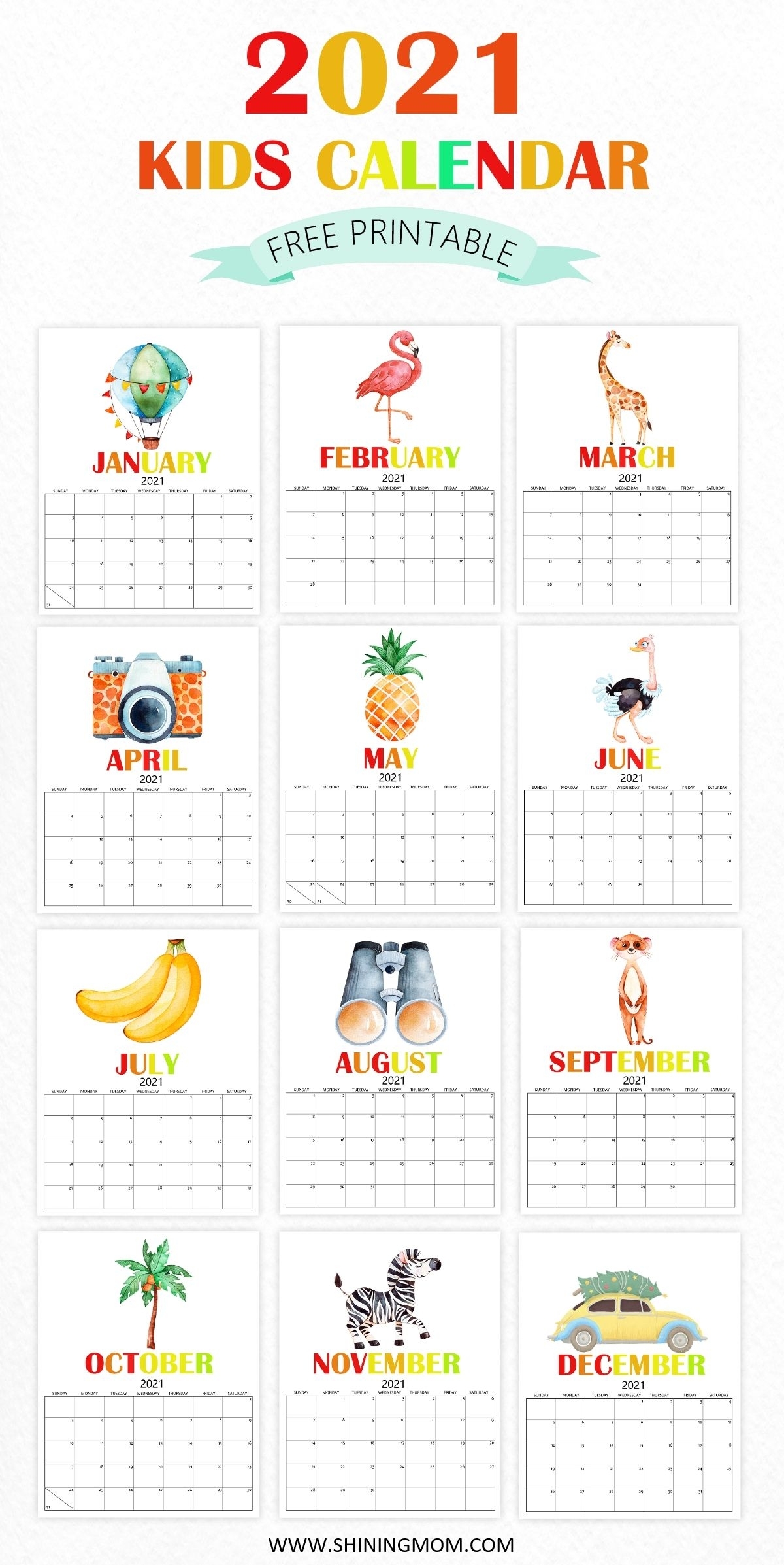 Collect Fun Printable Calendars 2021