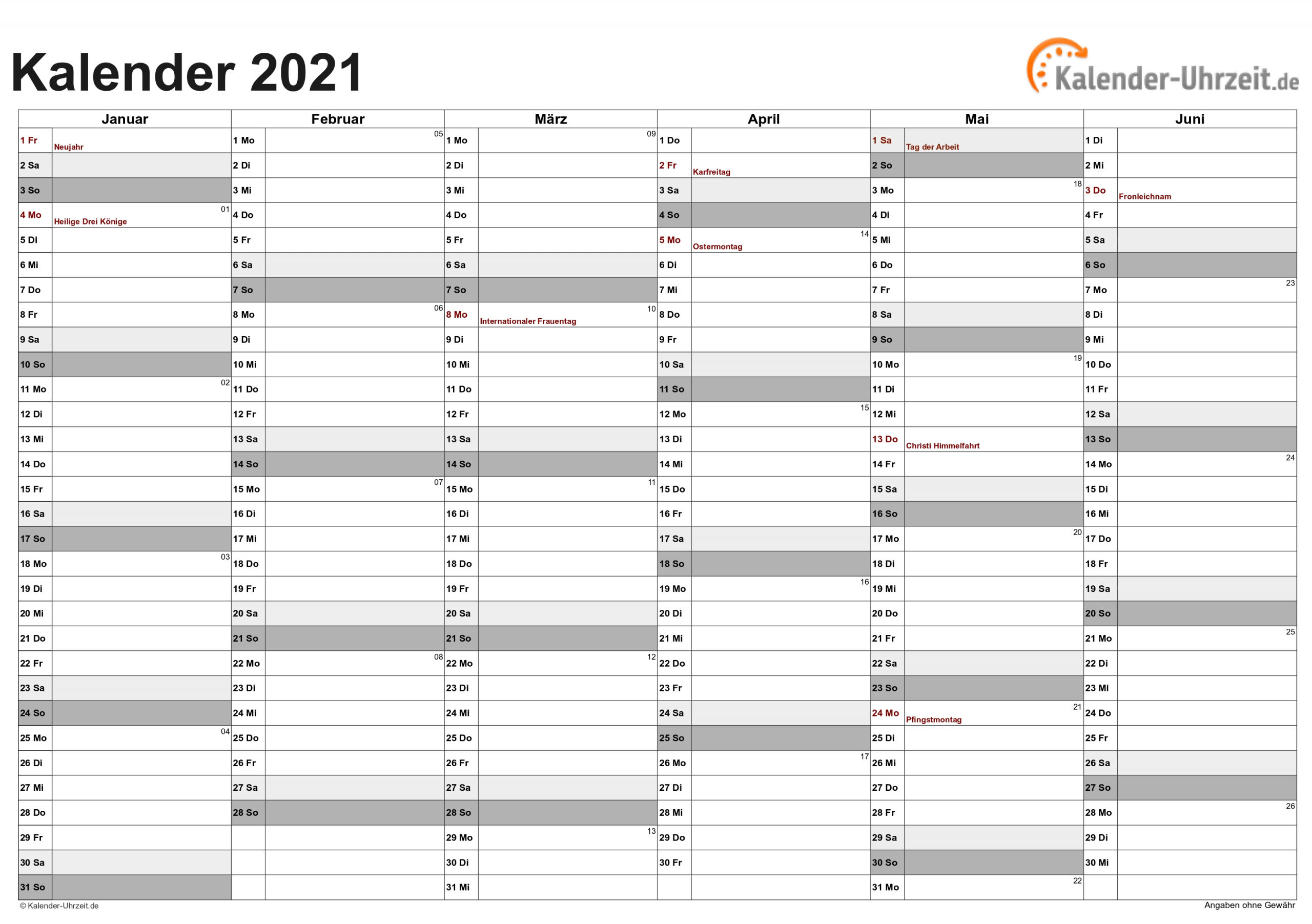 Collect Kalender 2021 Ausdrucken Pdf