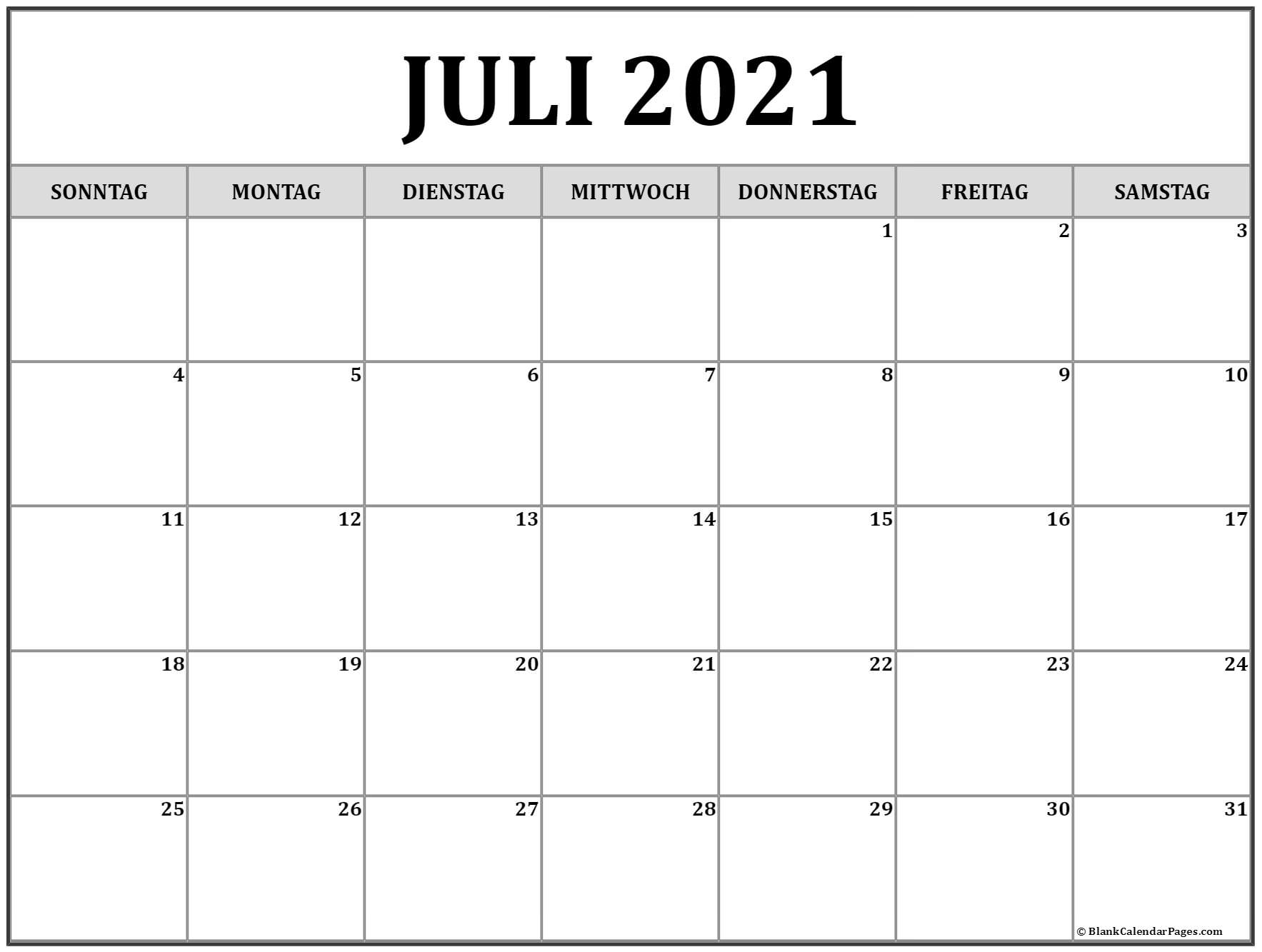 Collect Kalender 2021 Juli August