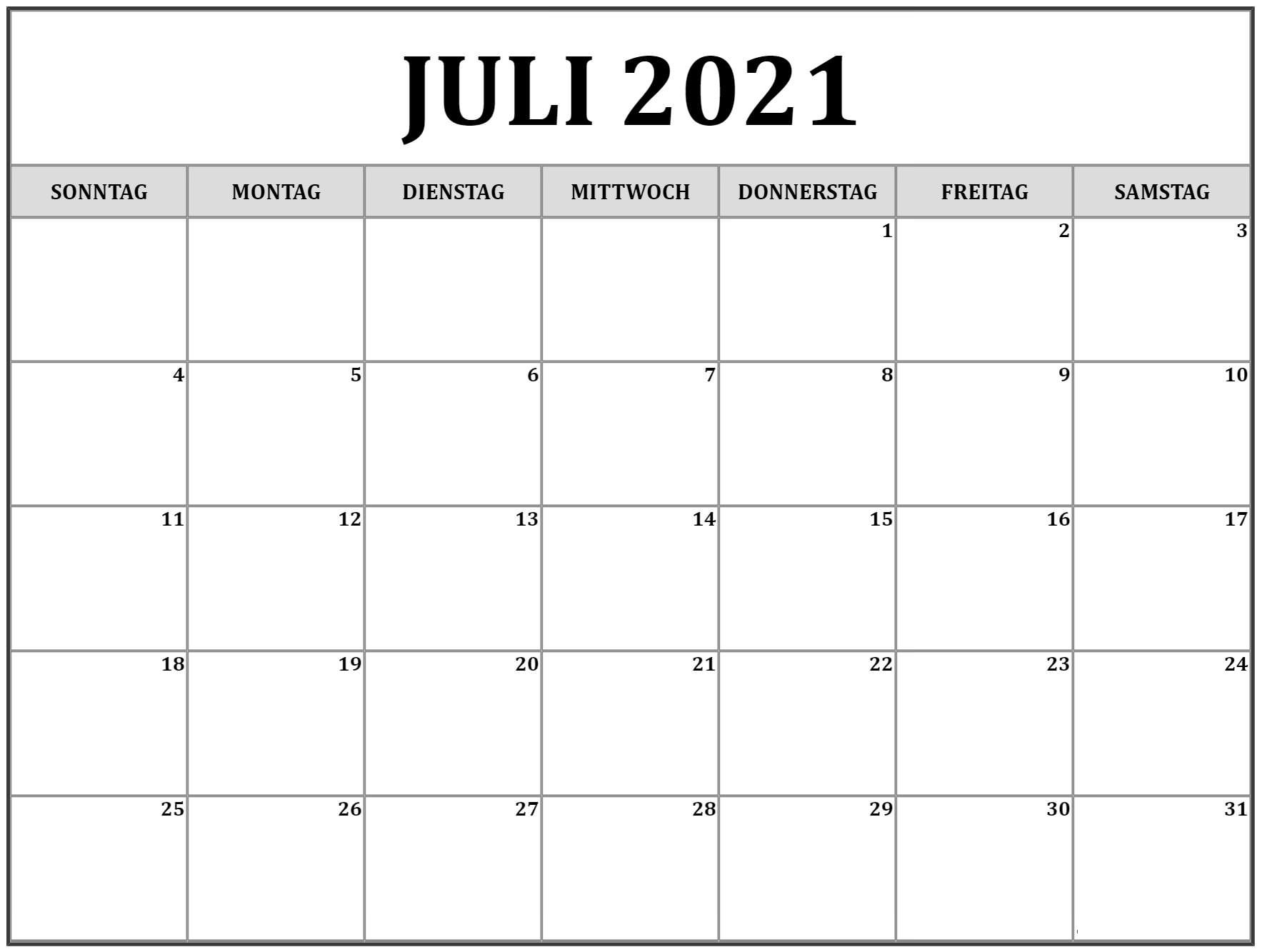 Collect Kalender 2021 Juli Zum Ausdrucken Kostenlos