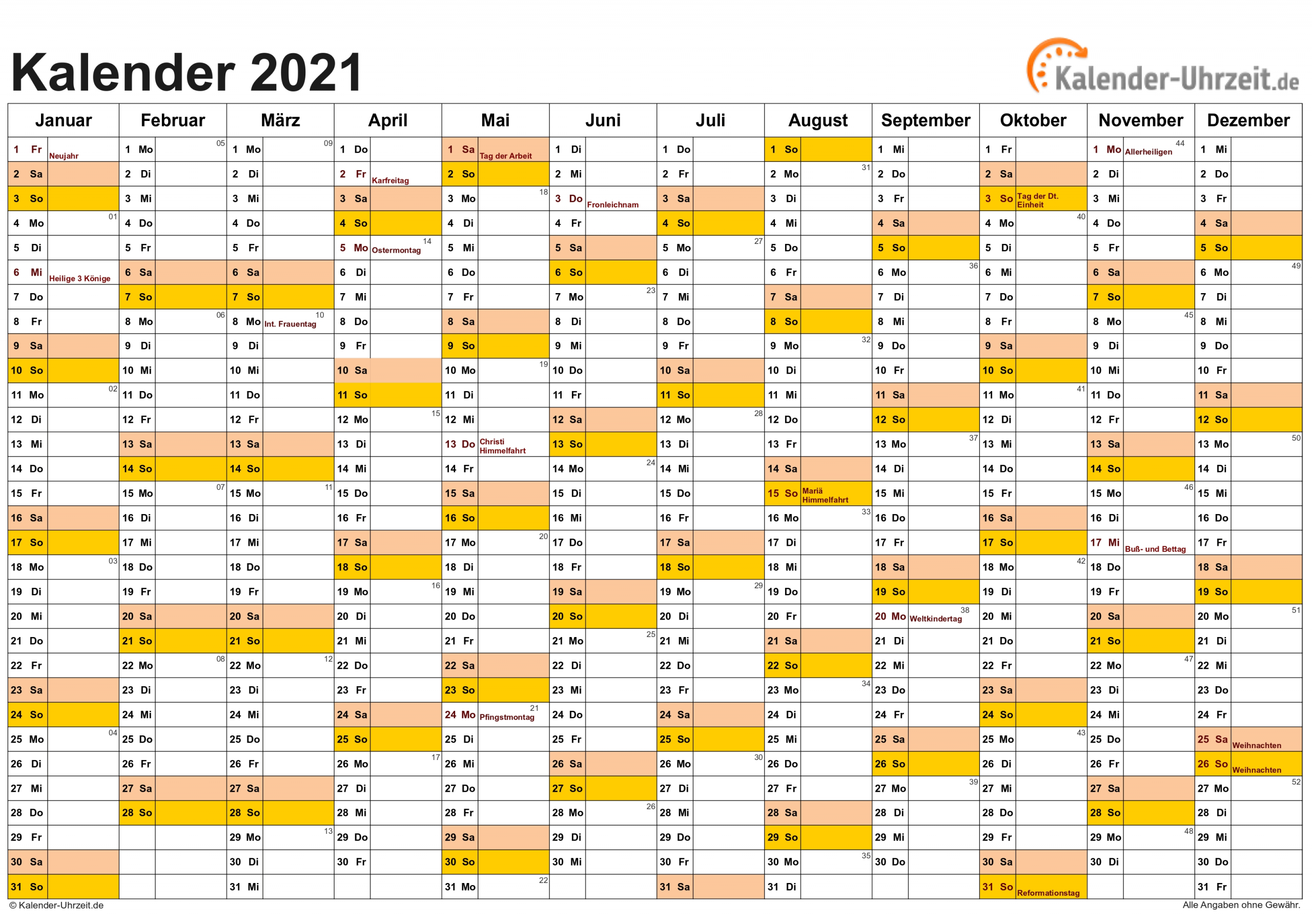 Collect Kalender 2021 Zum Ausdrucken