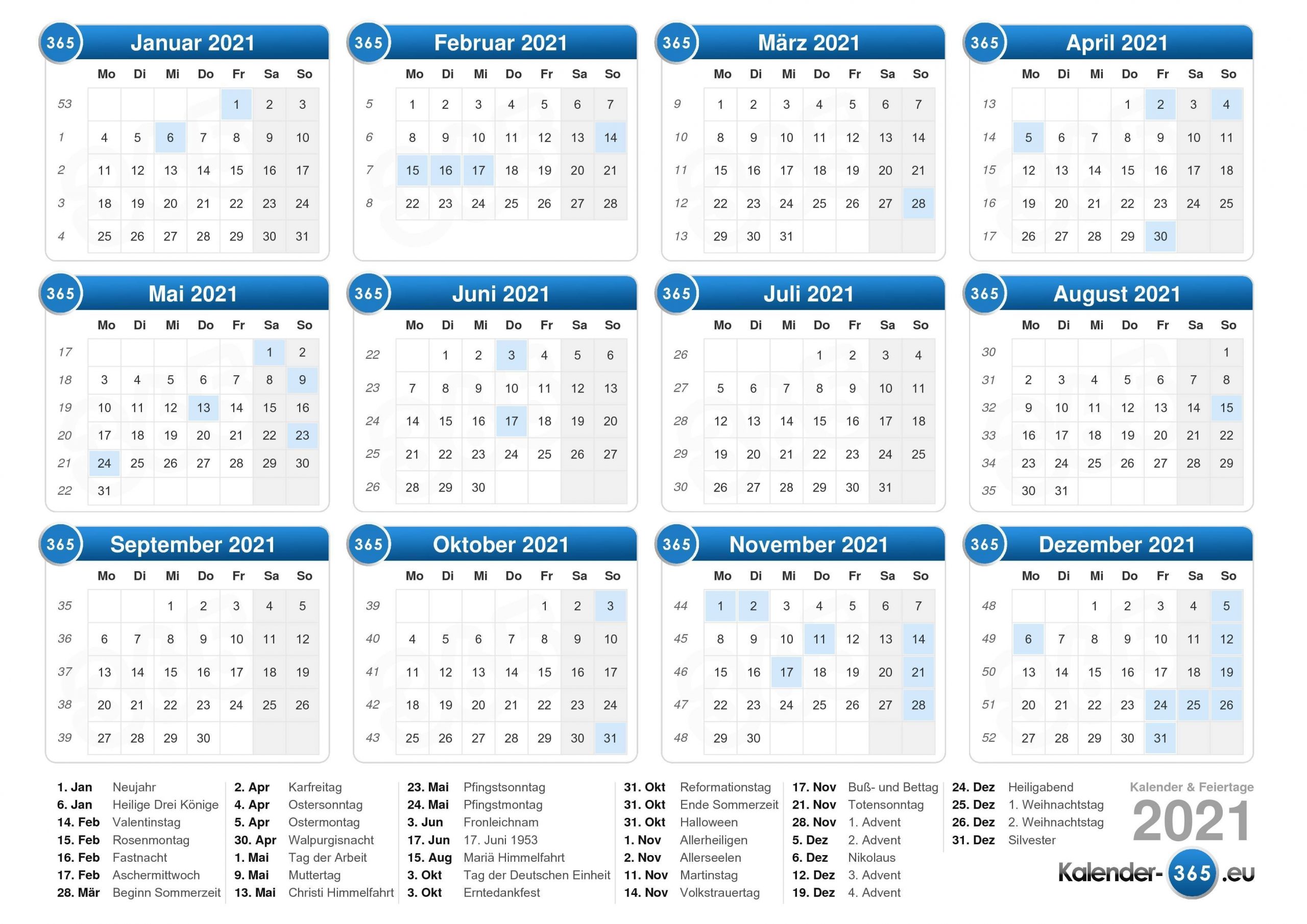 Collect Kalender Deutsch 2021