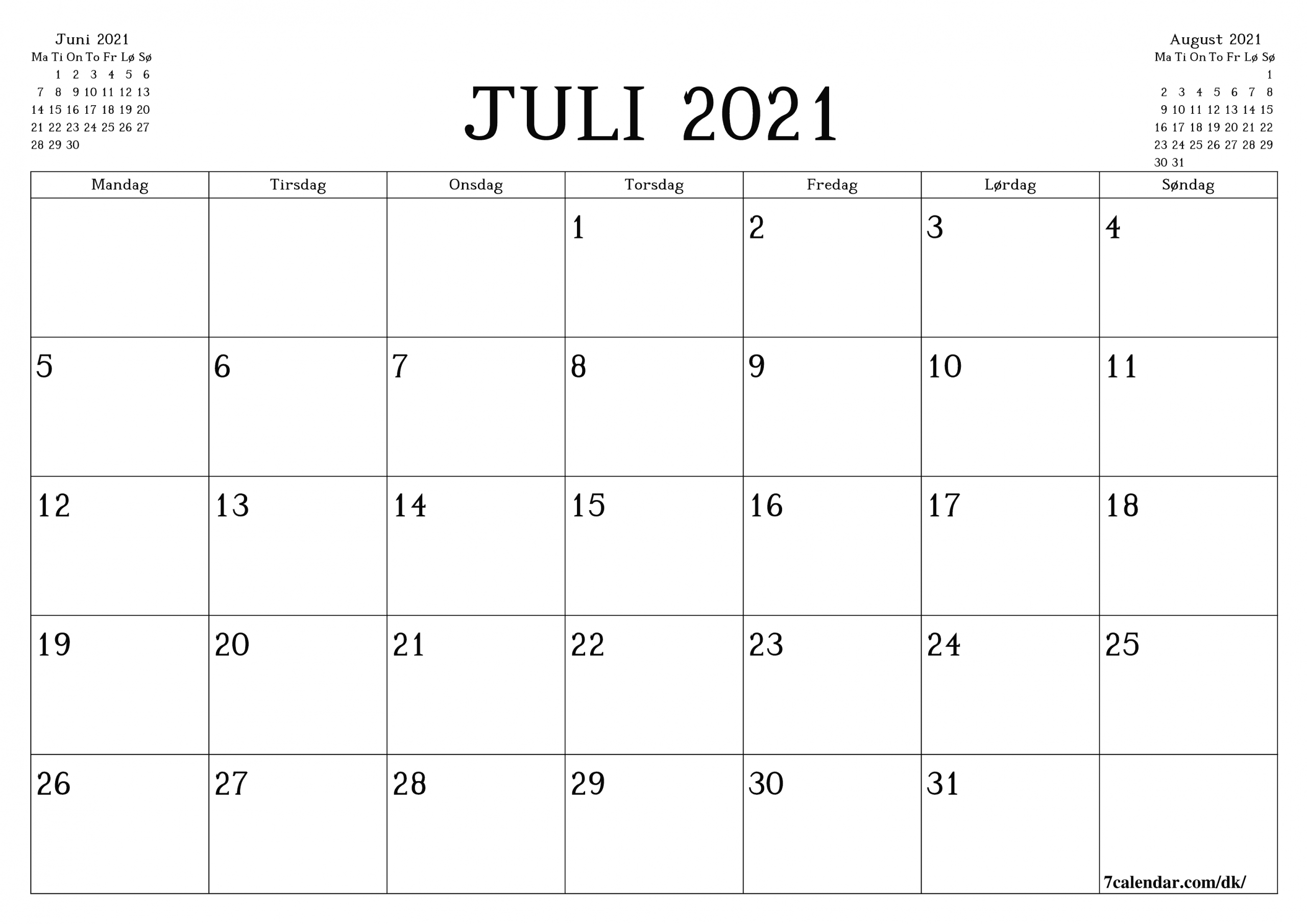 Collect Kalender Juli 2021