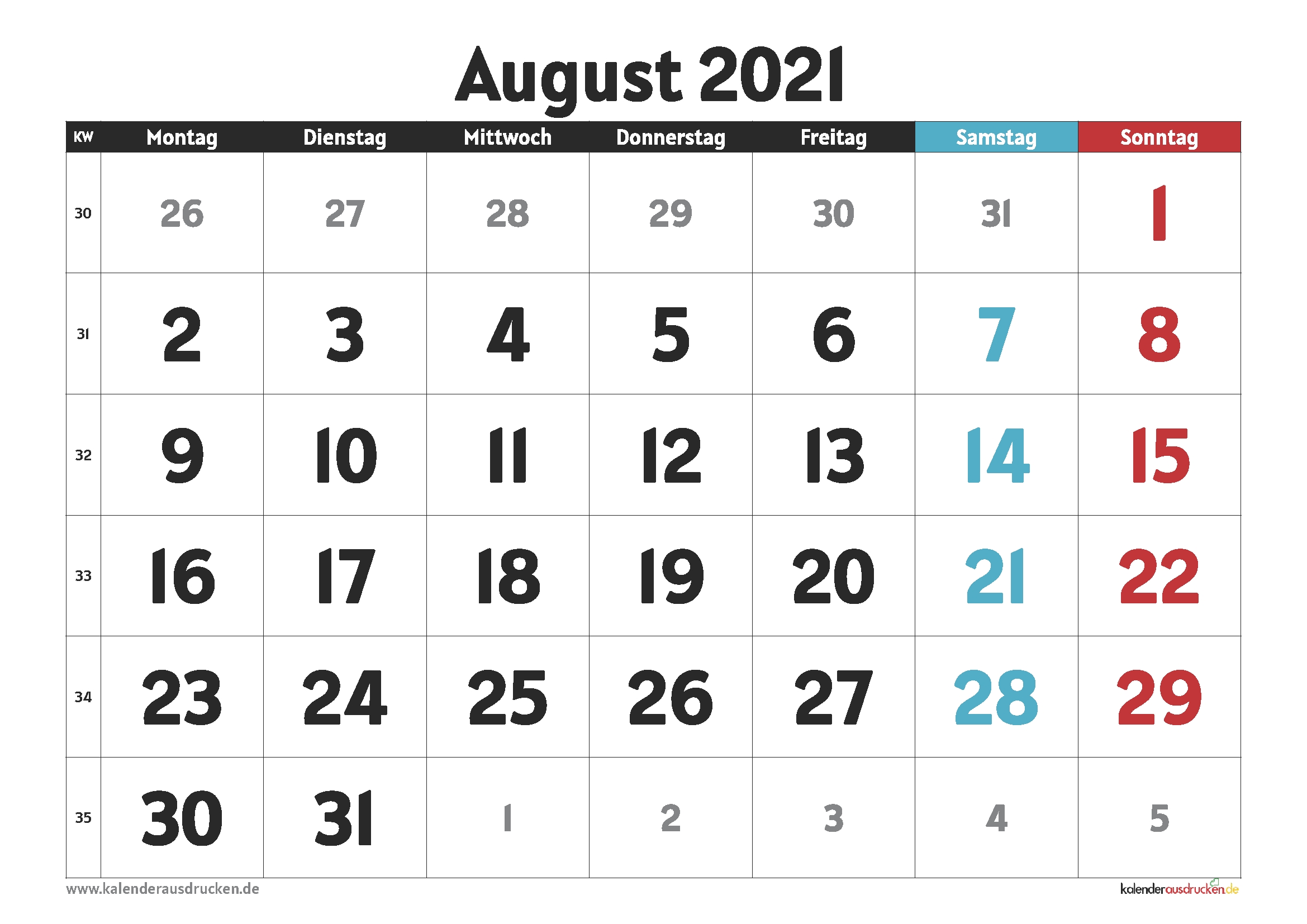 Collect Kalender Monat August 2021 Zum Ausdrucken Kostenlos