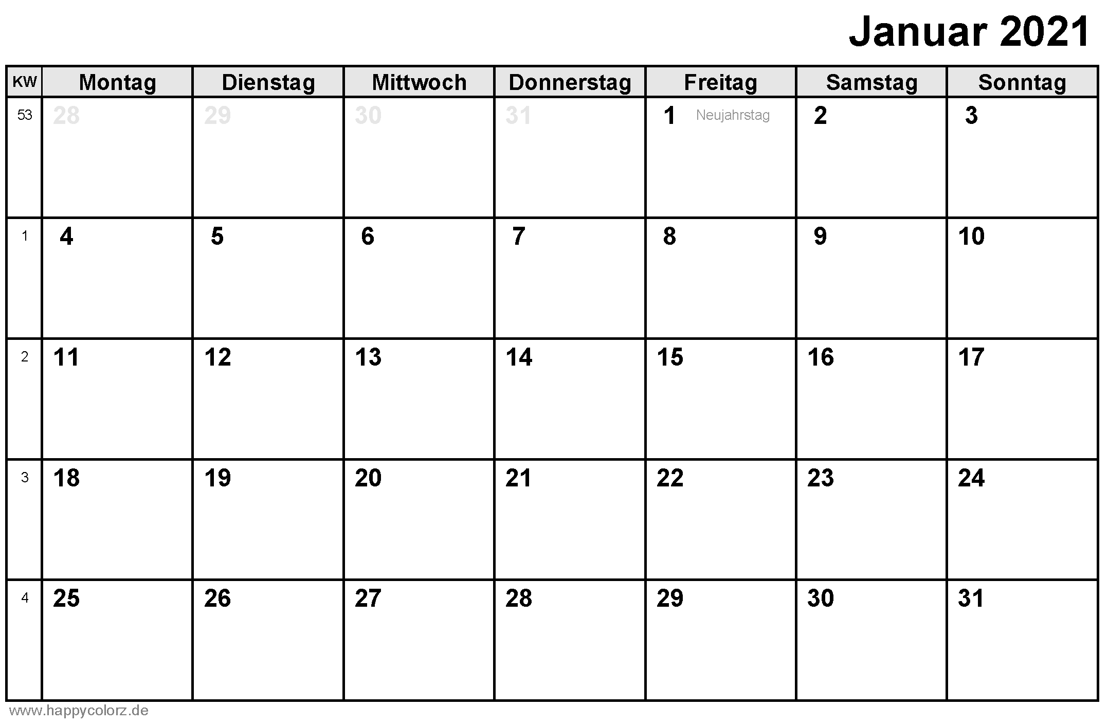 Collect Kalenderblätter Monat 2021 Drucken