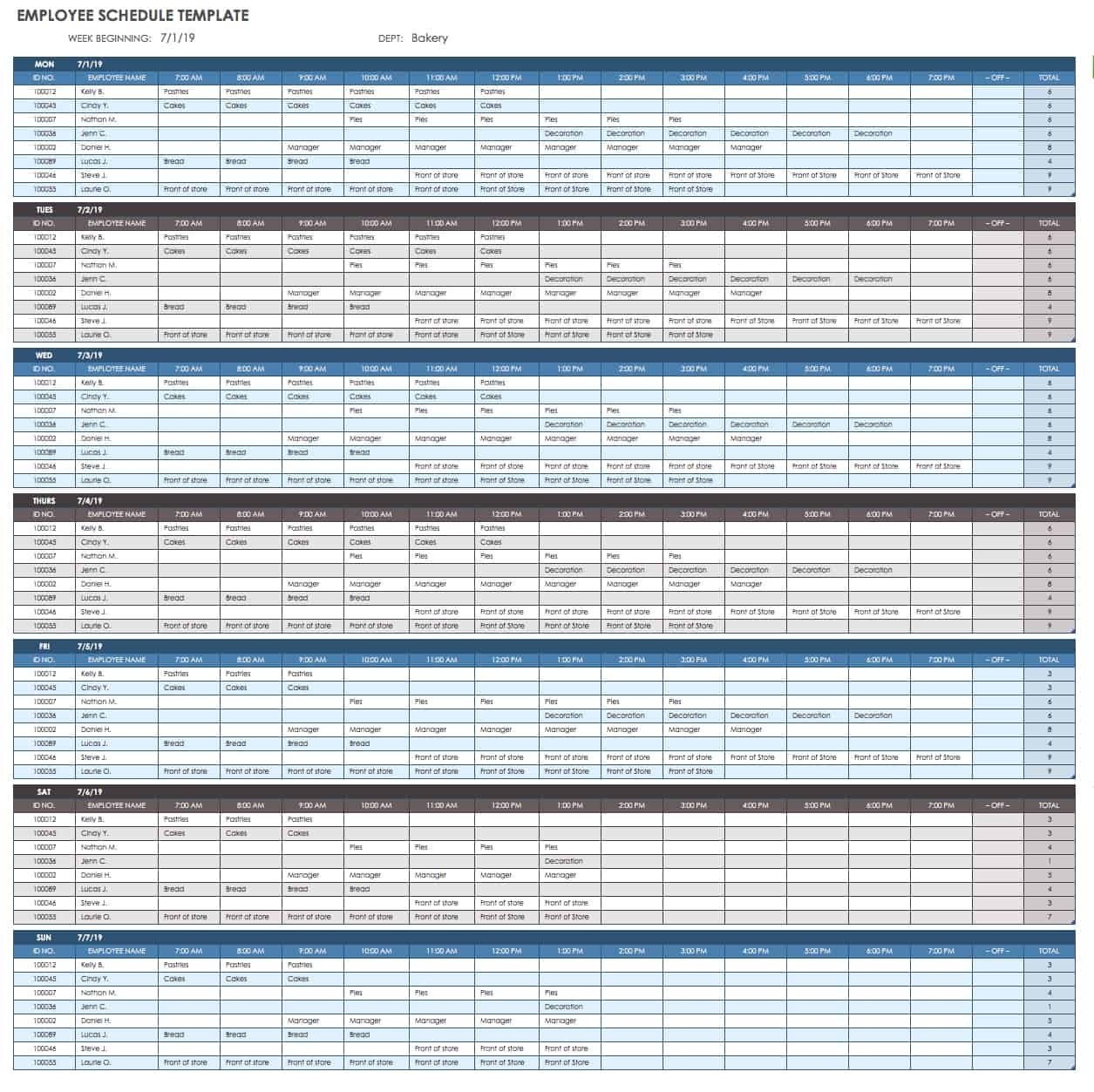 Collect Manual Monday – Friday Time Sheet Template