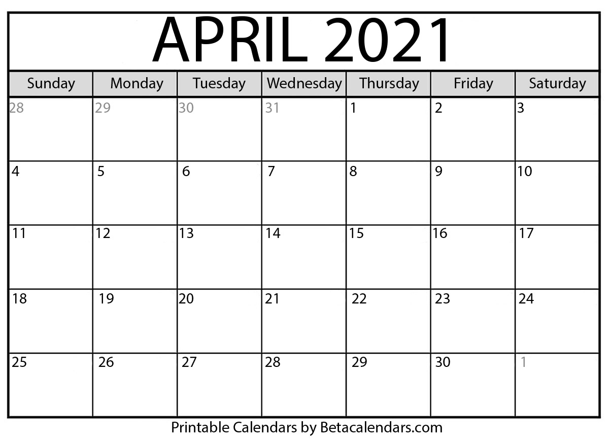 Collect March And April Calendar 2021 Printable