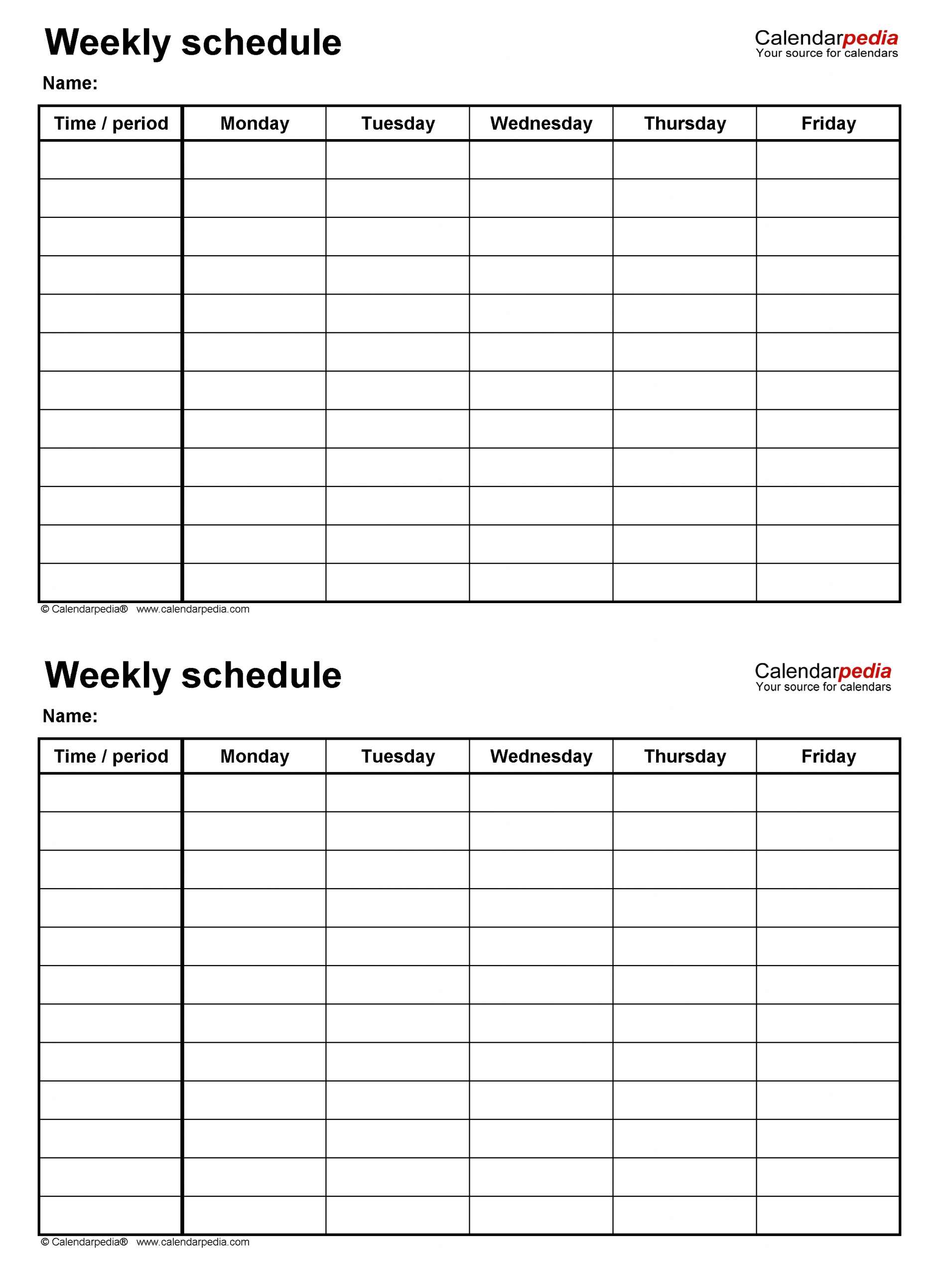 Collect Monday Thru Sunday Checklist Template