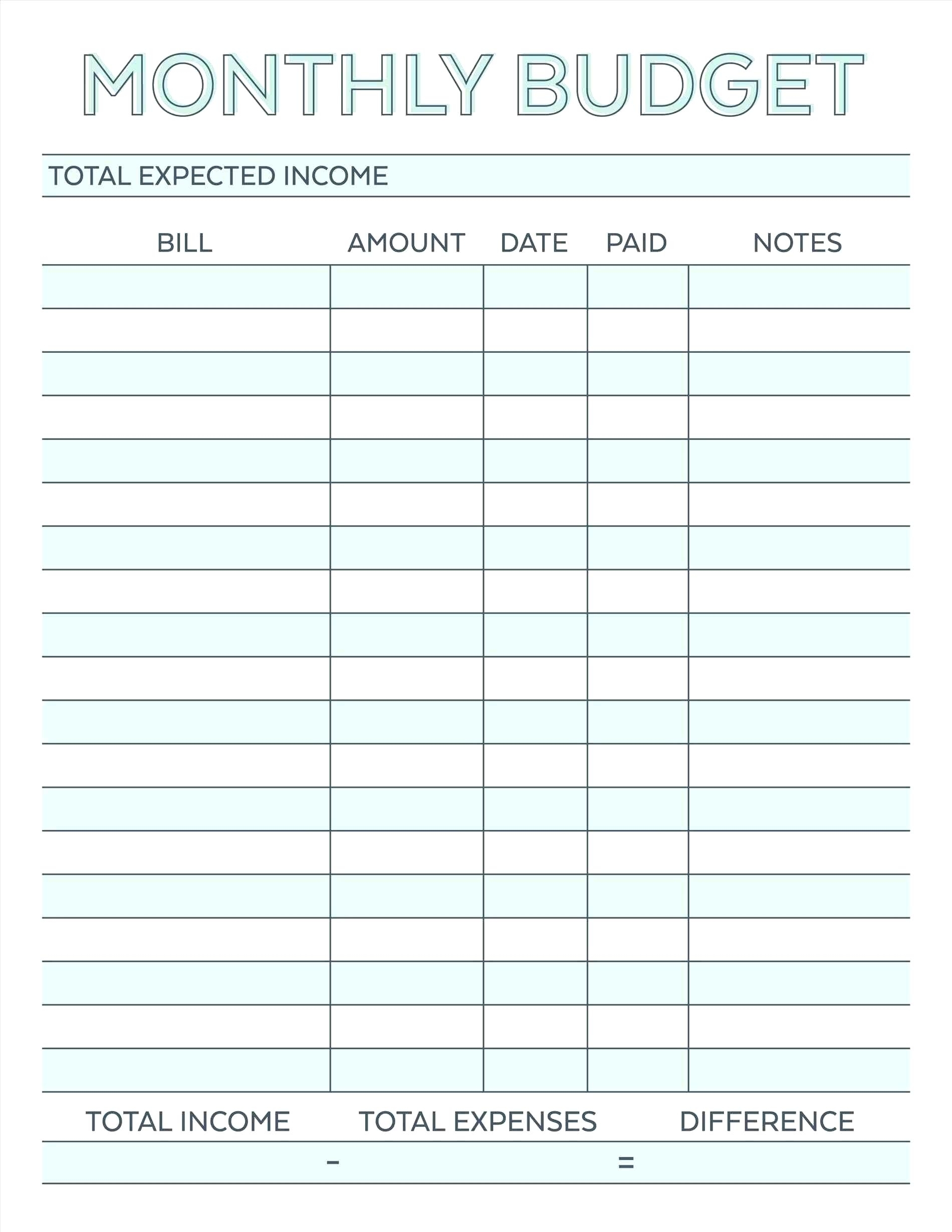 monthly bills and expenses spreadsheet