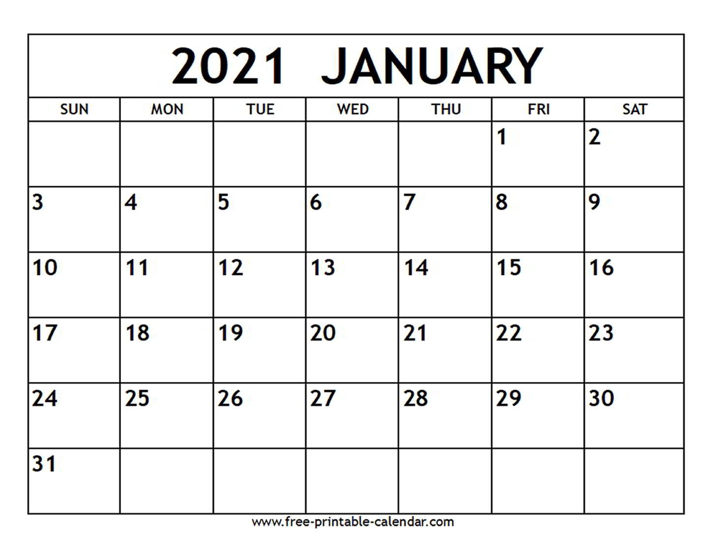 Collect No Download Printable Calendar 2021