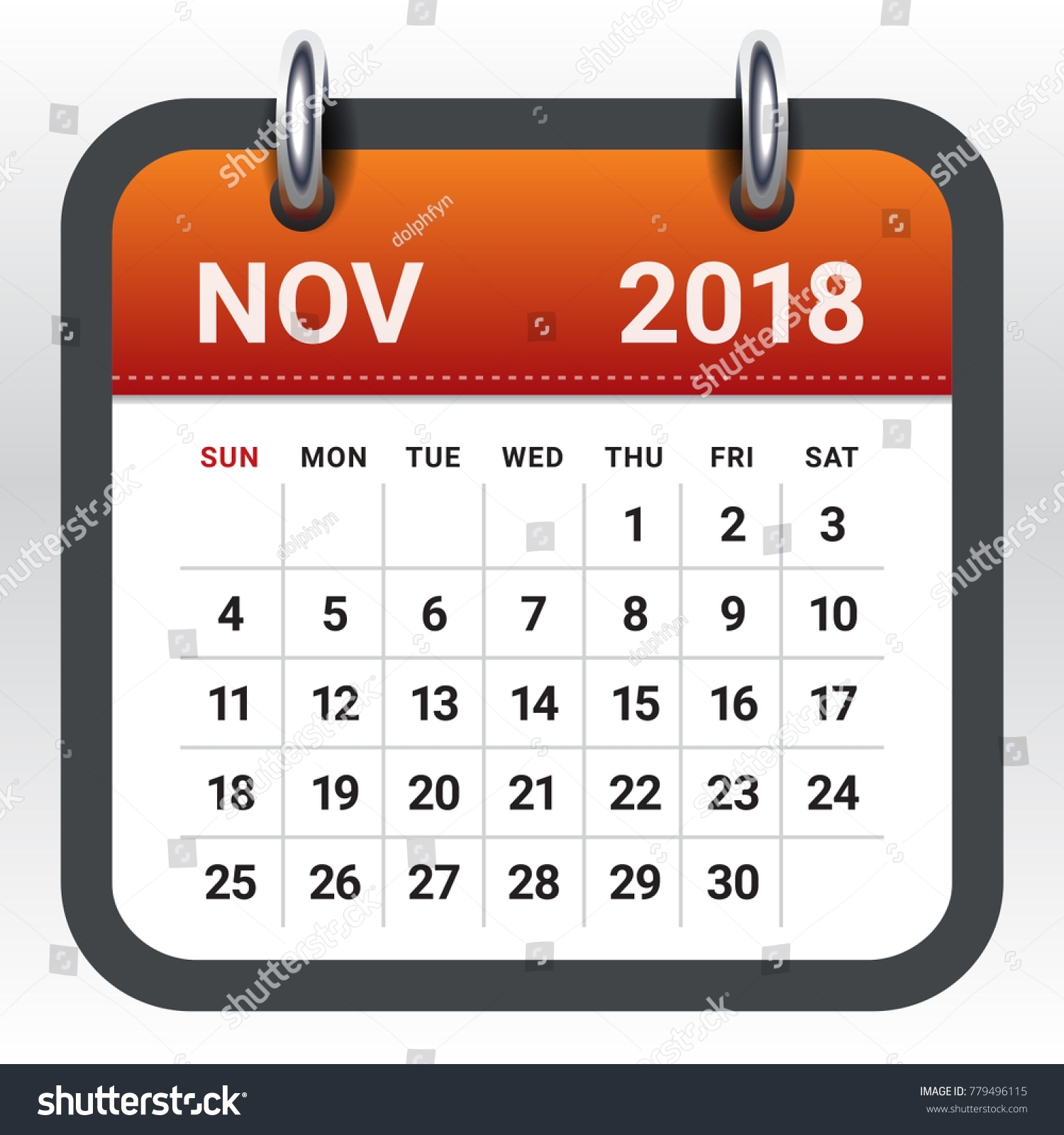 Collect November Calendar Clip Art