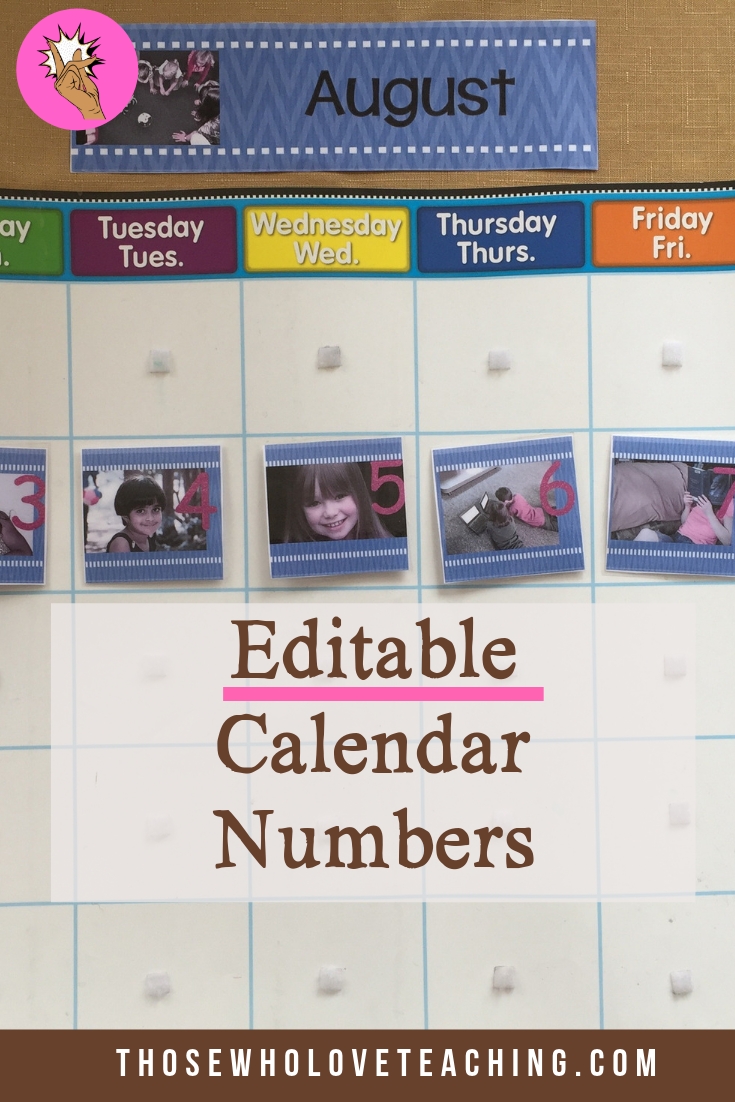 Collect Preschool Numbers To Put On A Calendar For August 1-31