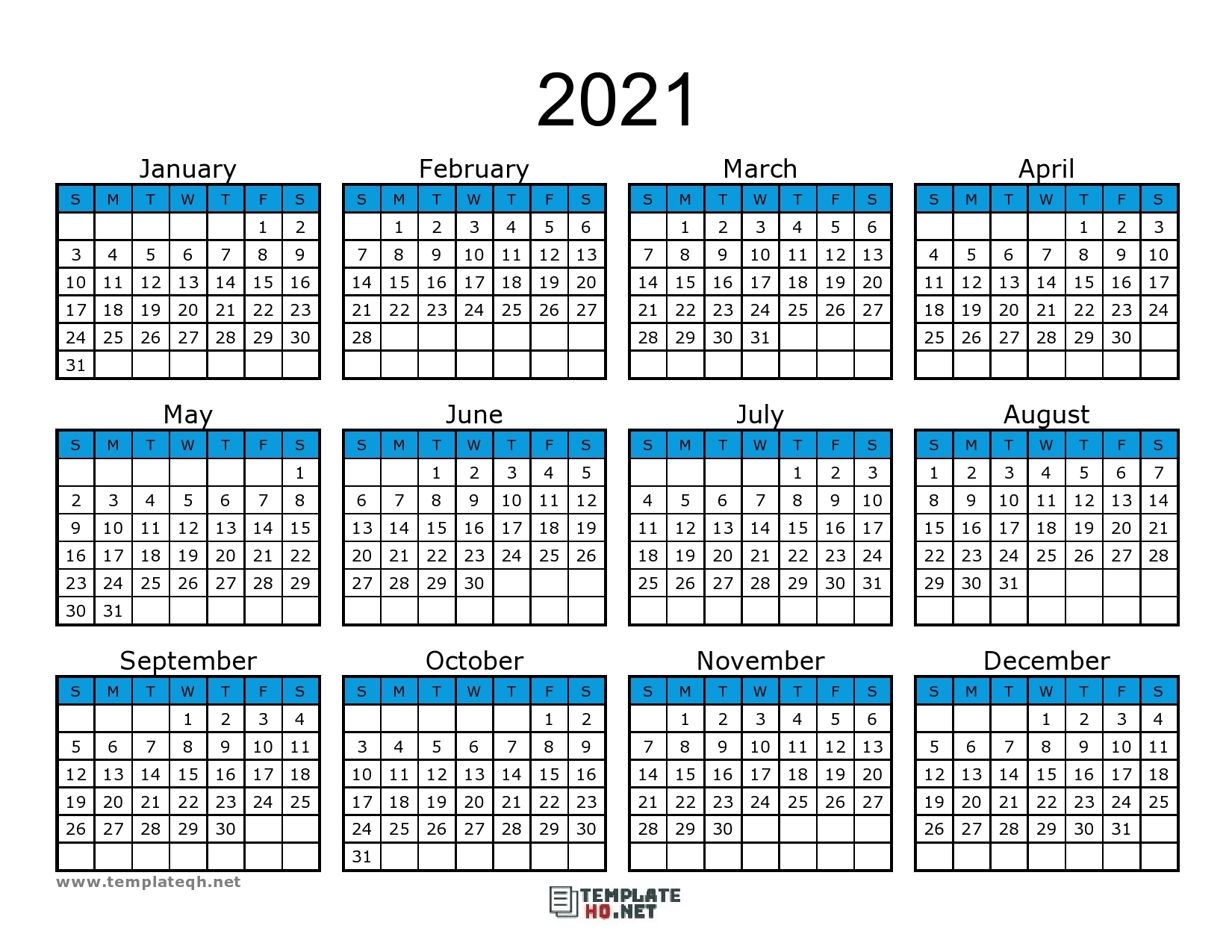 Collect Printable 2021 Calendar