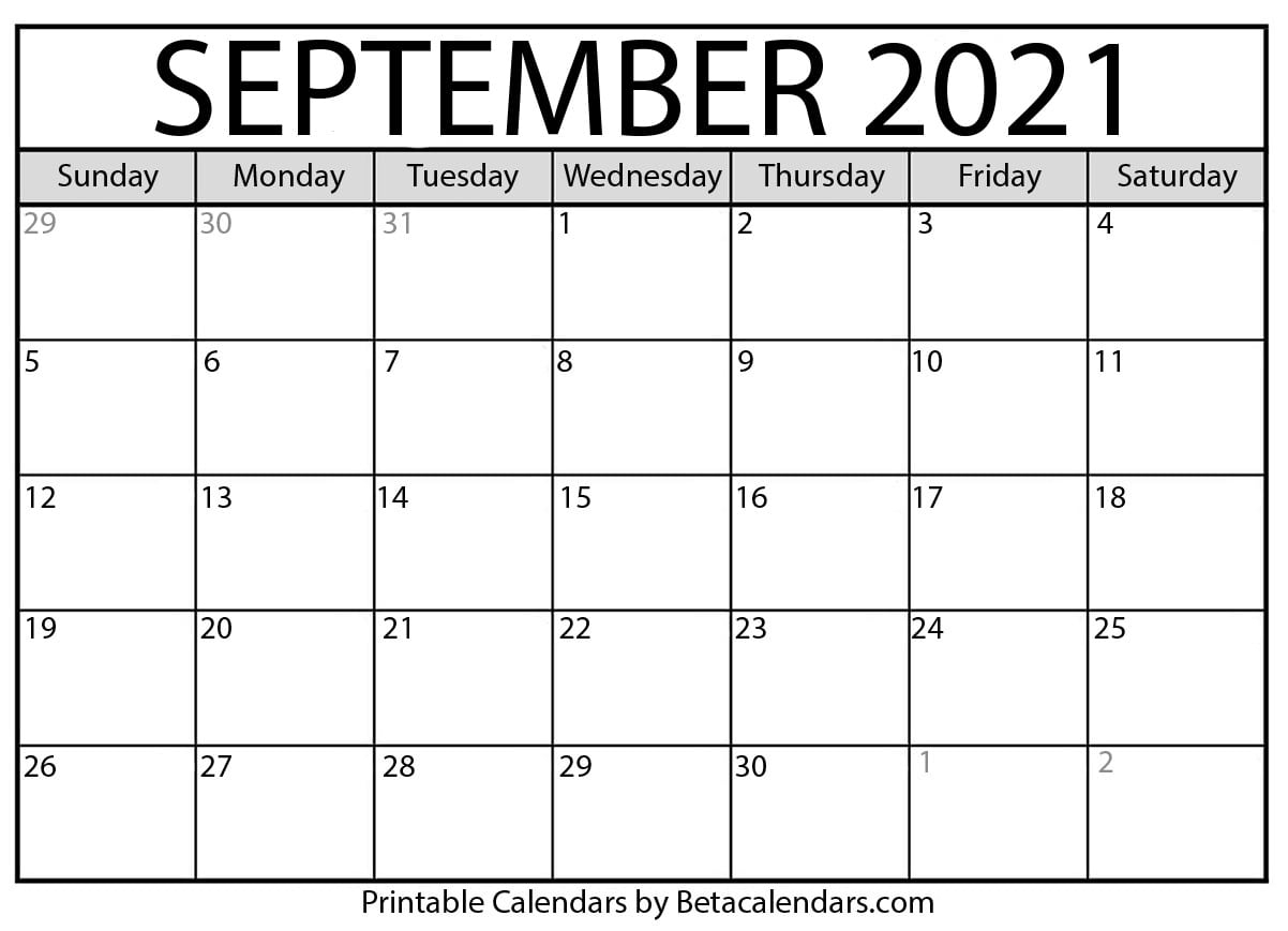 Collect Printable 4 Month Calendar Sept 2021