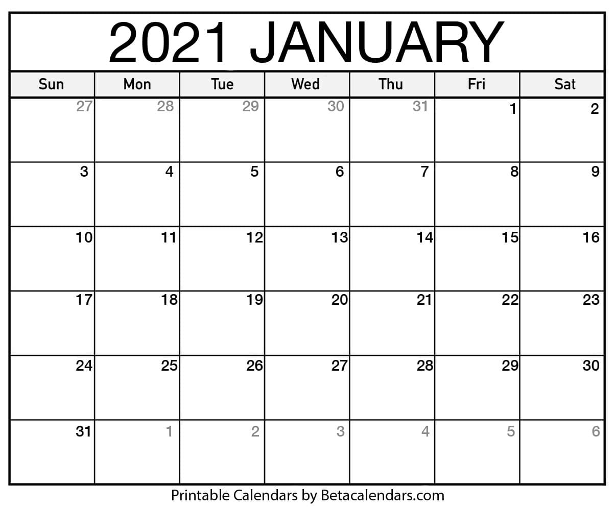 Collect Printable Calendar 2021 Monthly