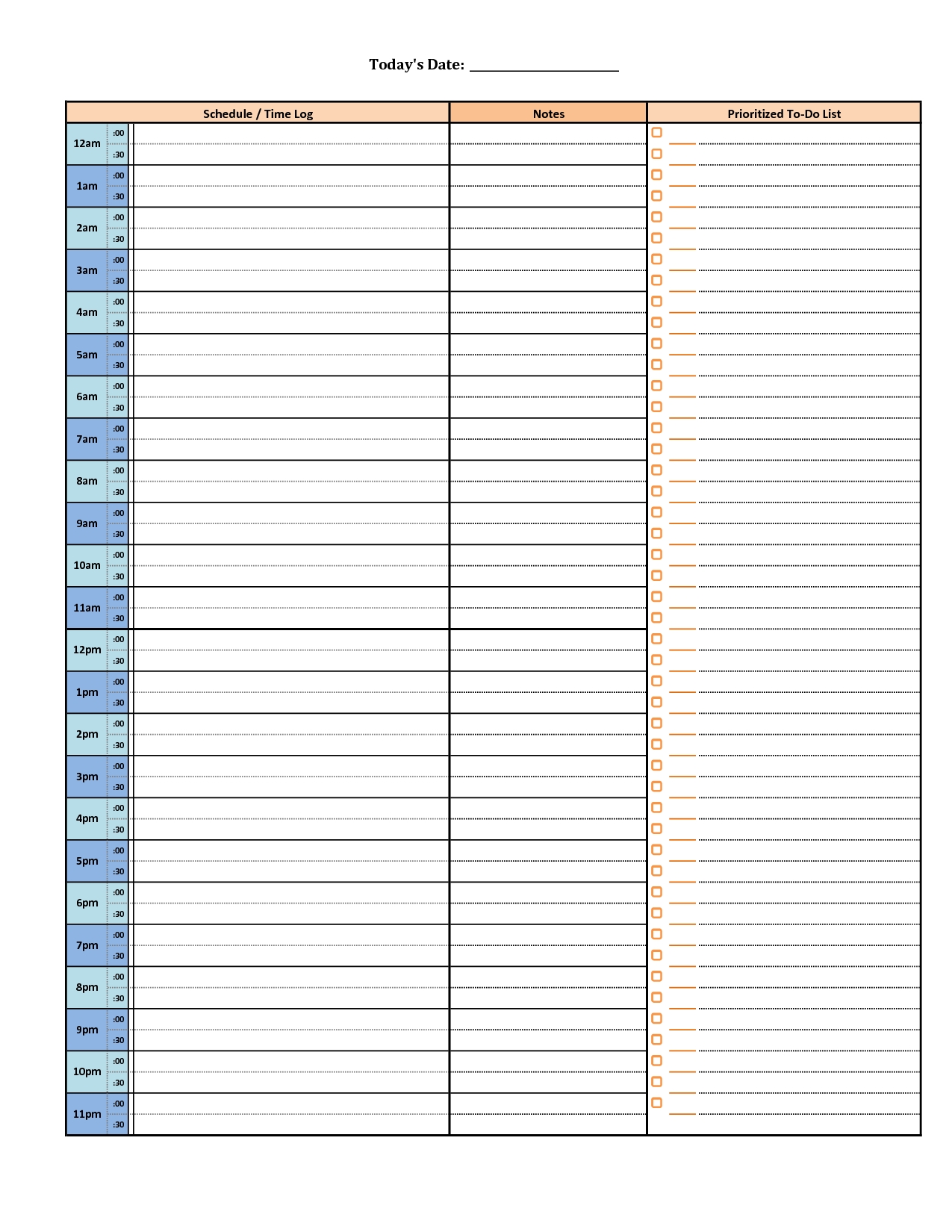 Collect Printable Schedule Every 15 Minutes