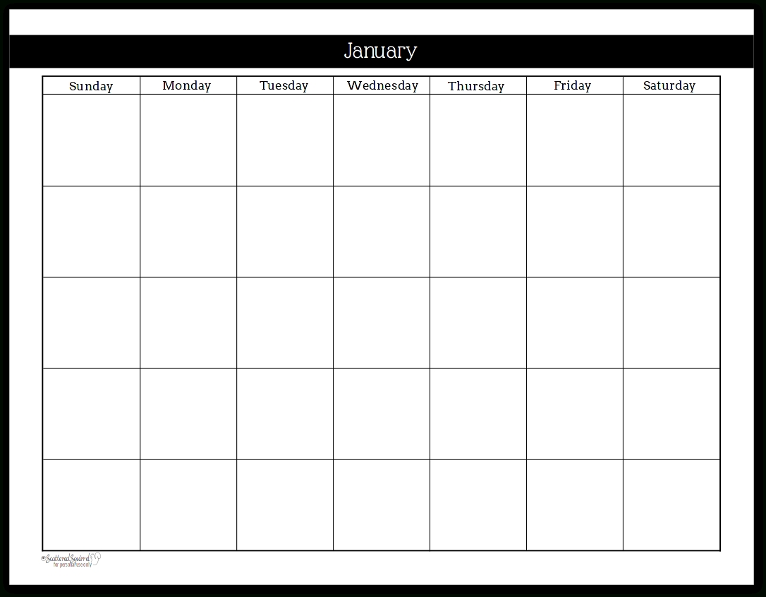 Collect Printable Undated Calendar