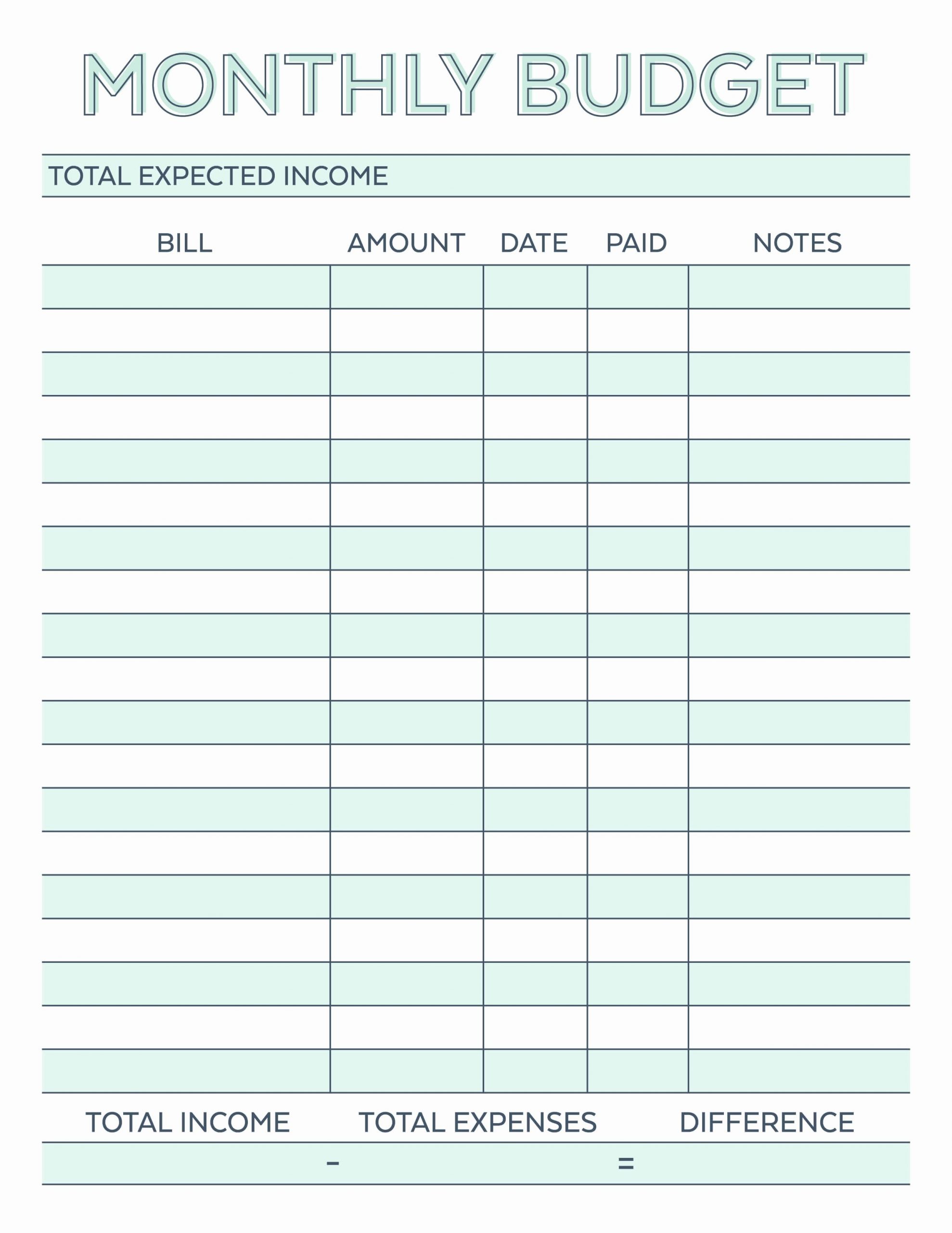 Collect Printable Weekly Bill Planner