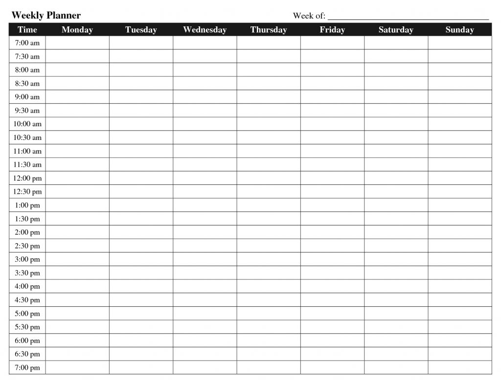 Collect Printable Weekly Schedule With Times