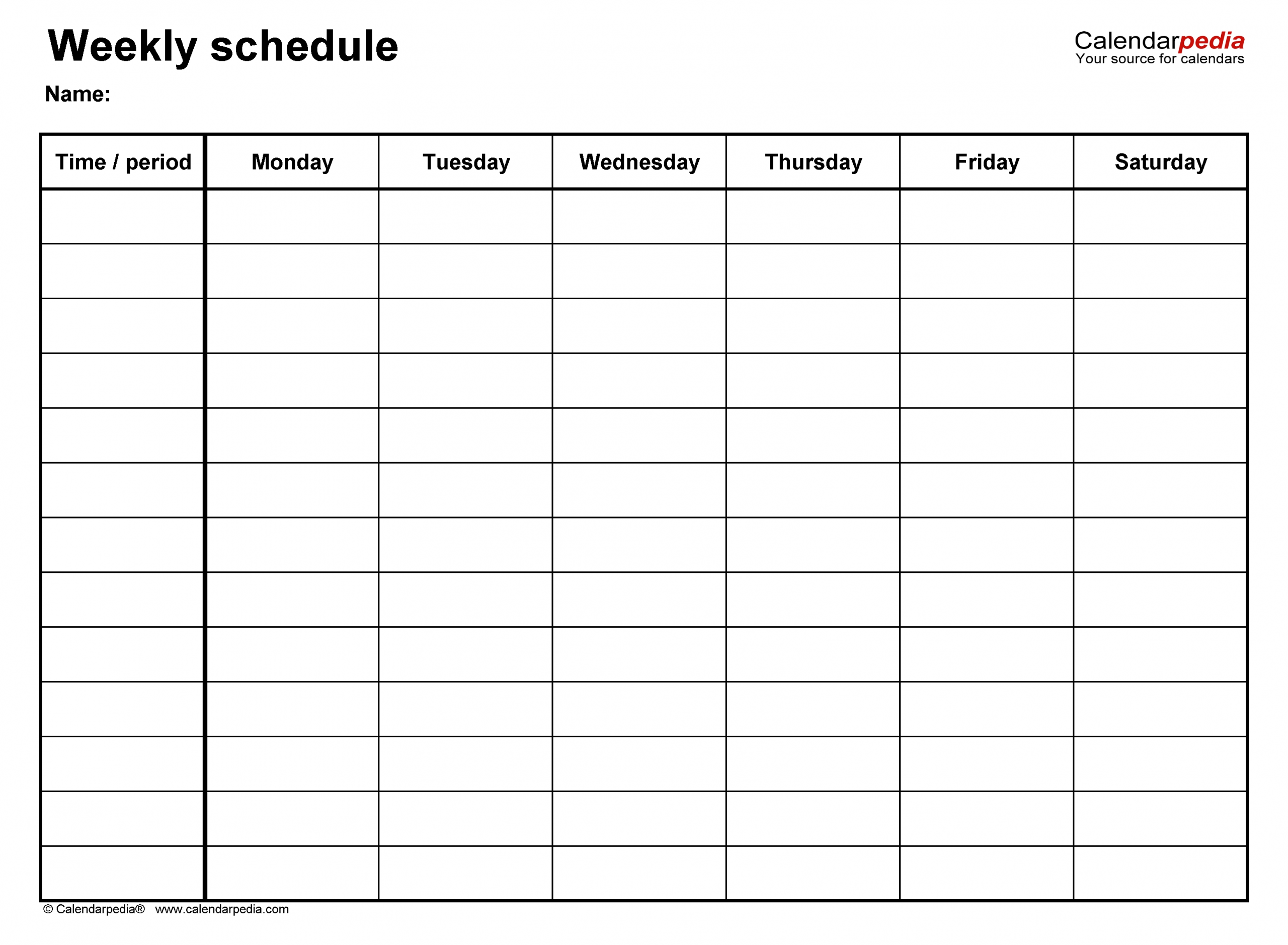 Collect Schedule For 4 People 6 Tasks Monday To Friday