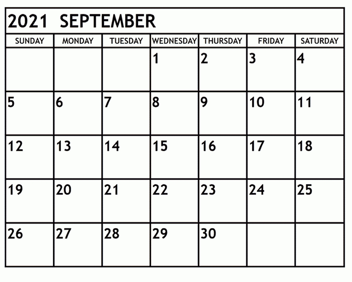 Collect September 2021 Calendar Printable Free Template