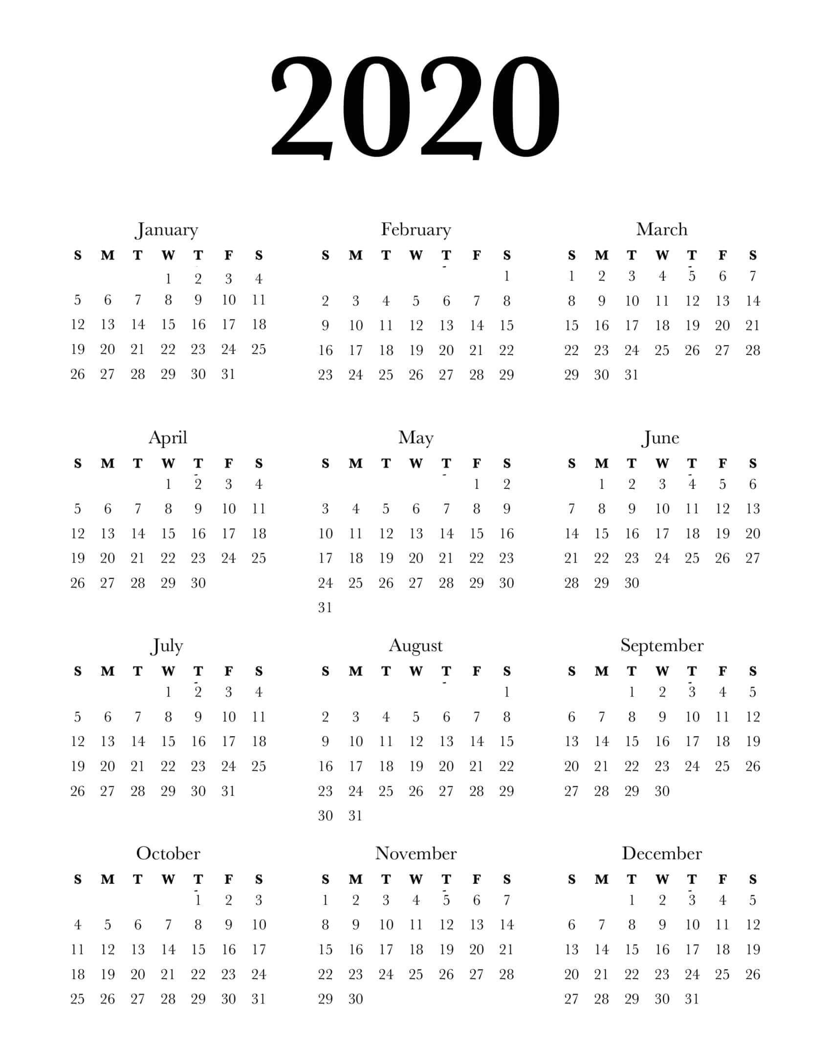 Collect Small Calendar Printable