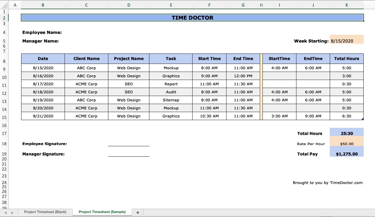 Collect Time Slot Excel