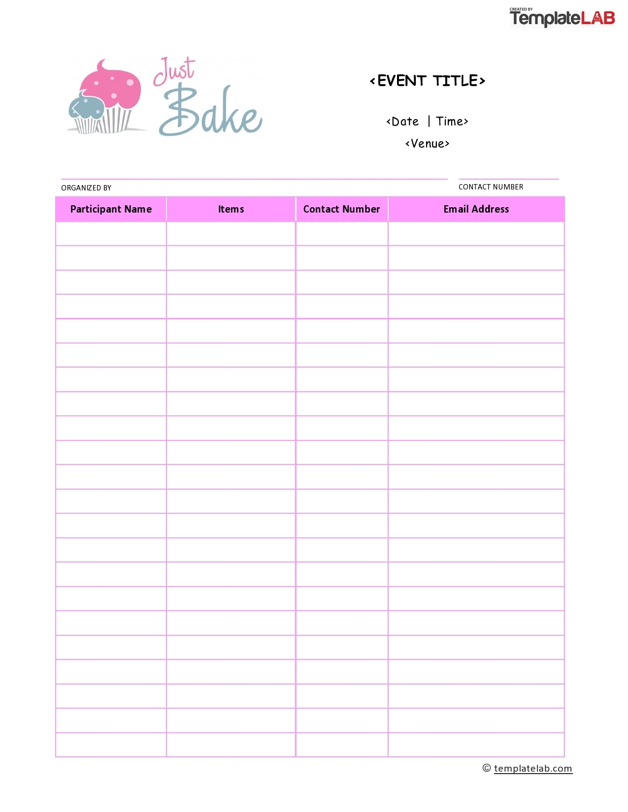 Time Slot Sign Up Sheet Template Excel