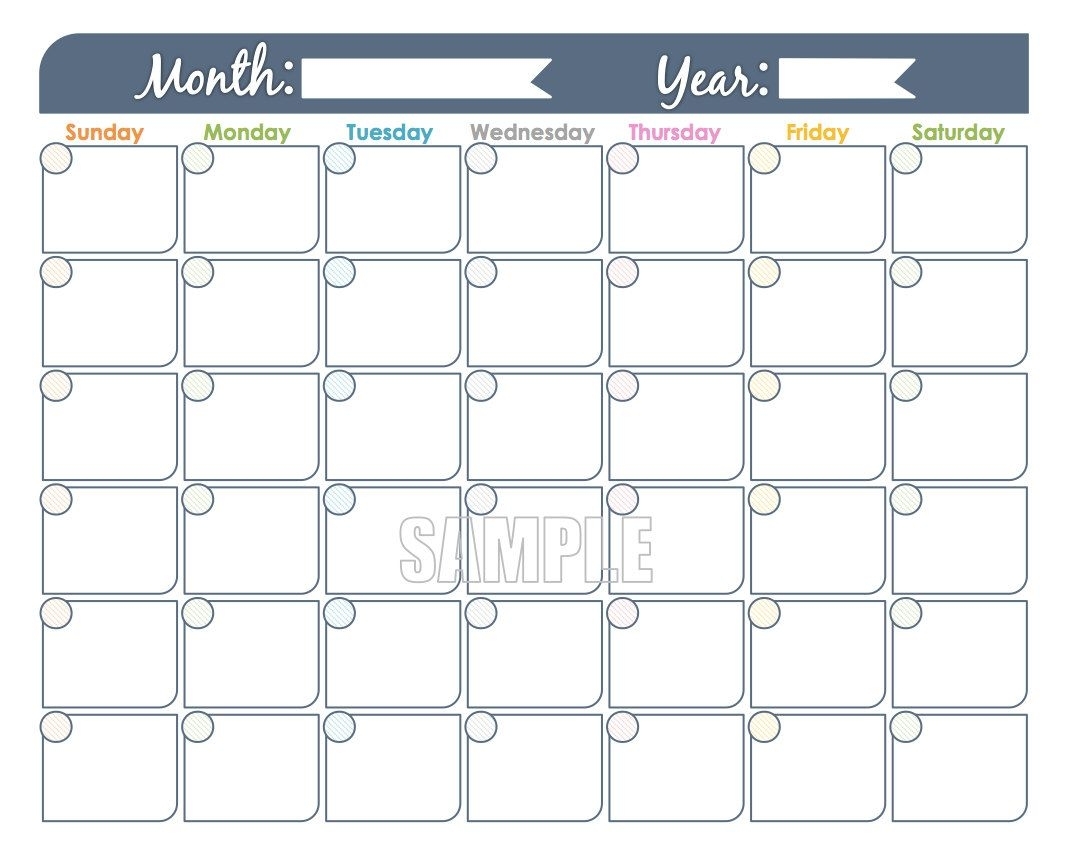 Collect Undated Calendar Printable Free