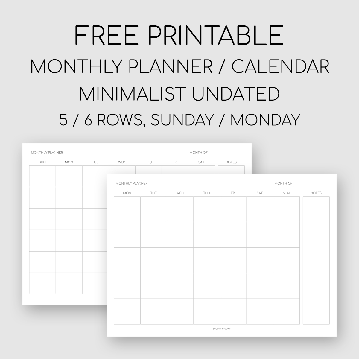 Collect Undated Printable Calendar