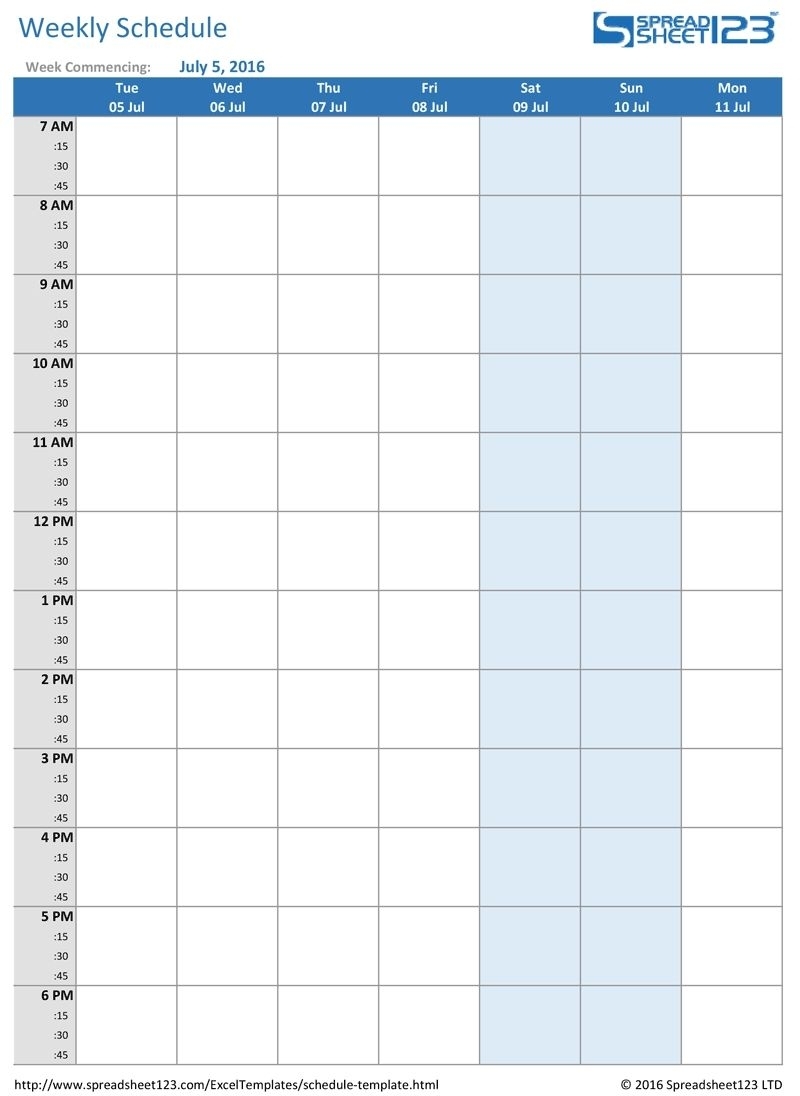 Collect Weekly Am Pm Schedule