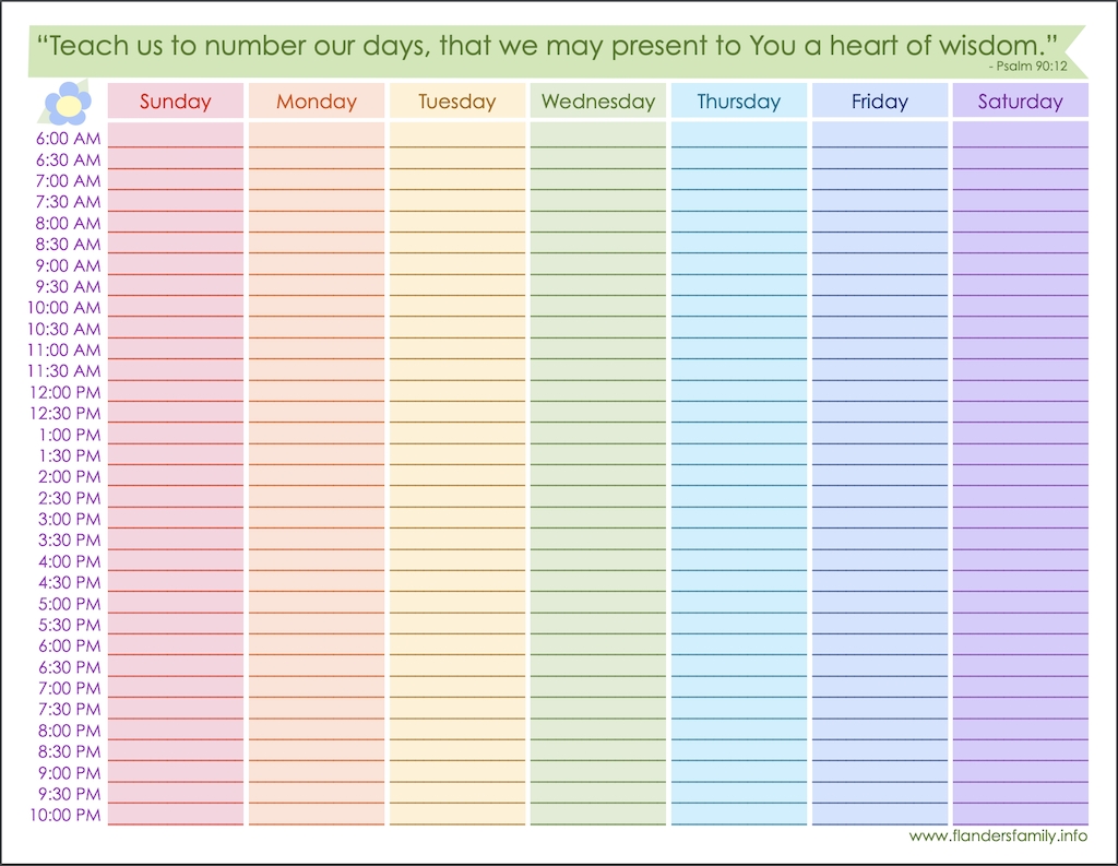 Catch Weekly Schedule Printable Best Calendar Example